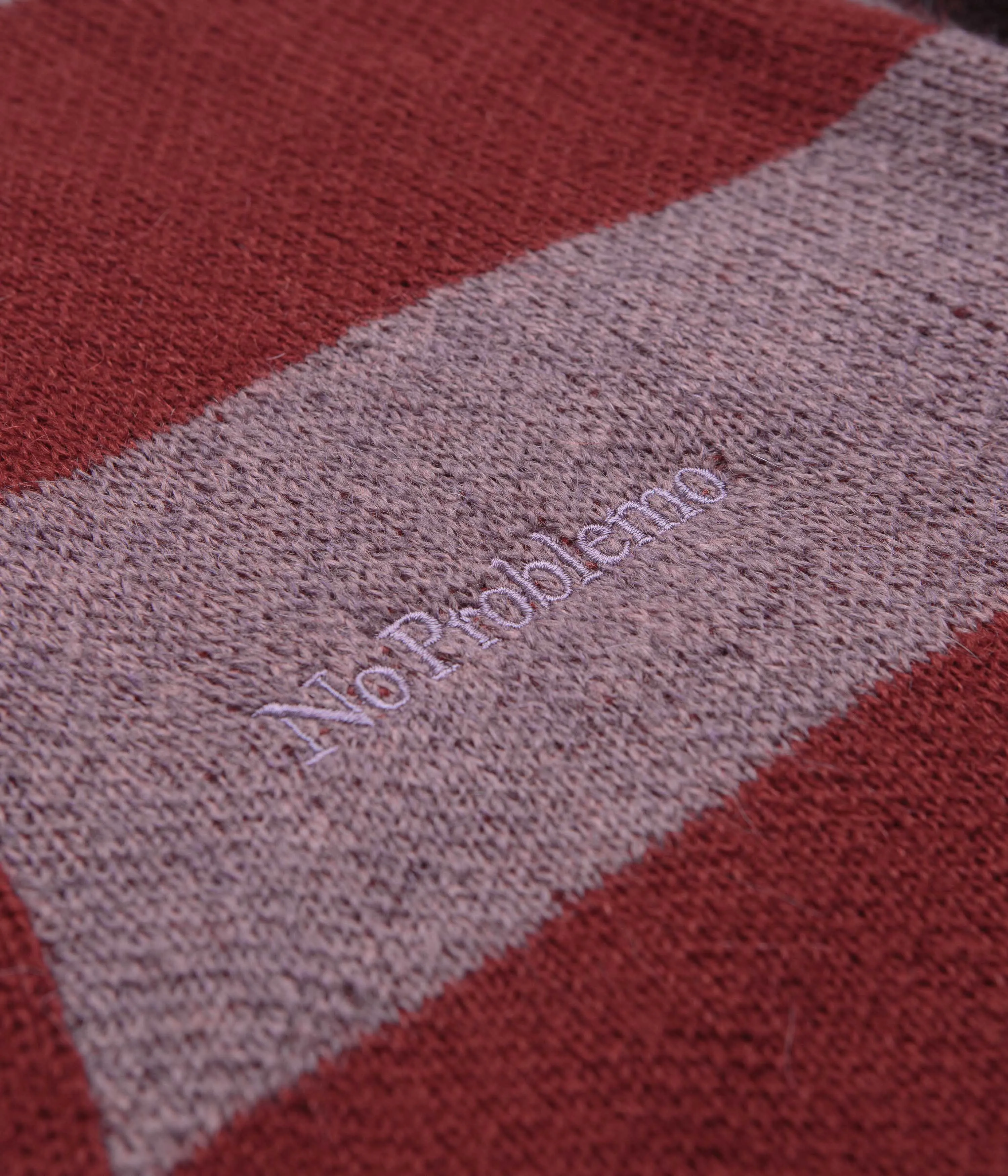 product ethical sourcing No Problemo Striped Mohair Oversized Cardigan - Burgundy Multi