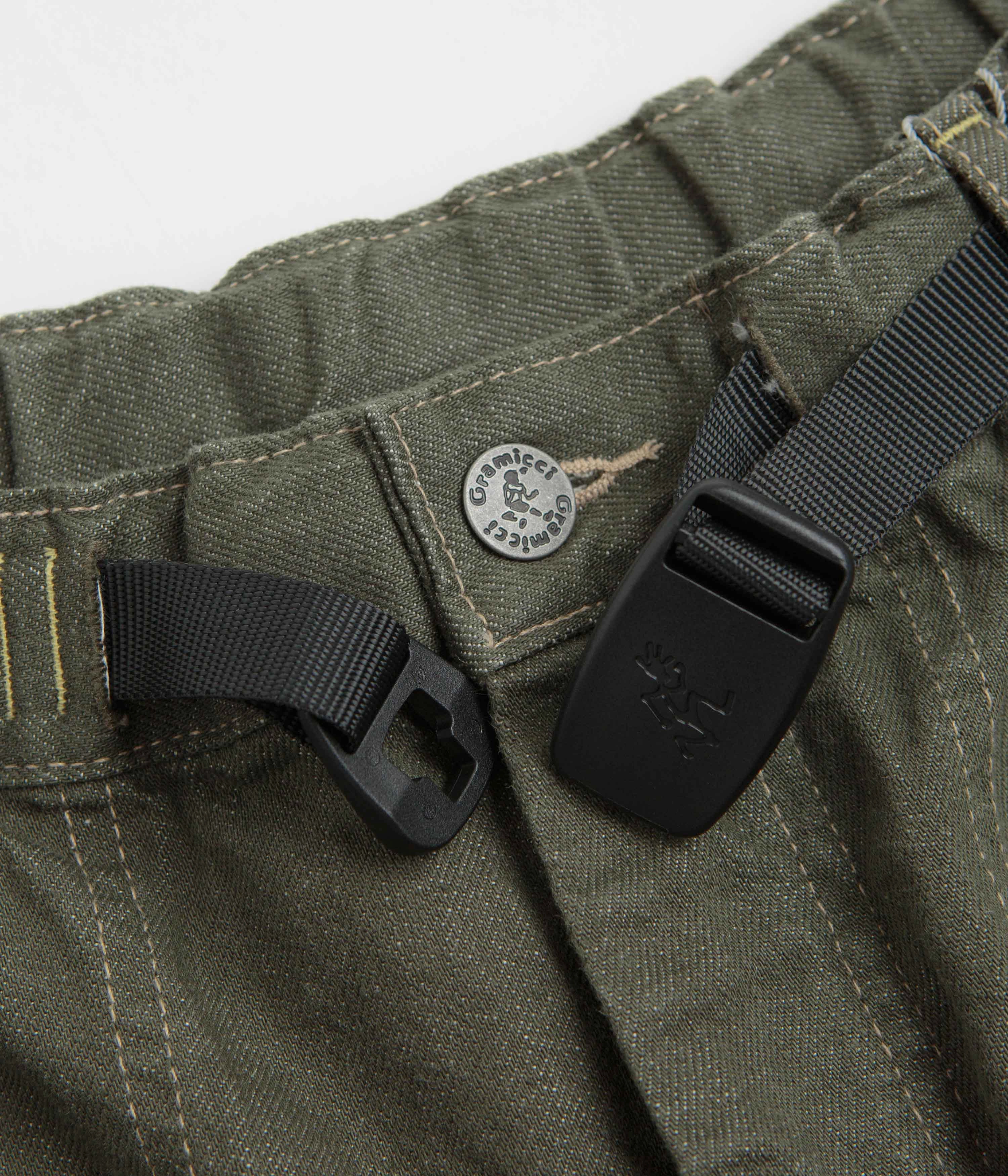 Gramicci Japanese Slub Denim Pants - Dark Sage Outfit Staple Flattering Design