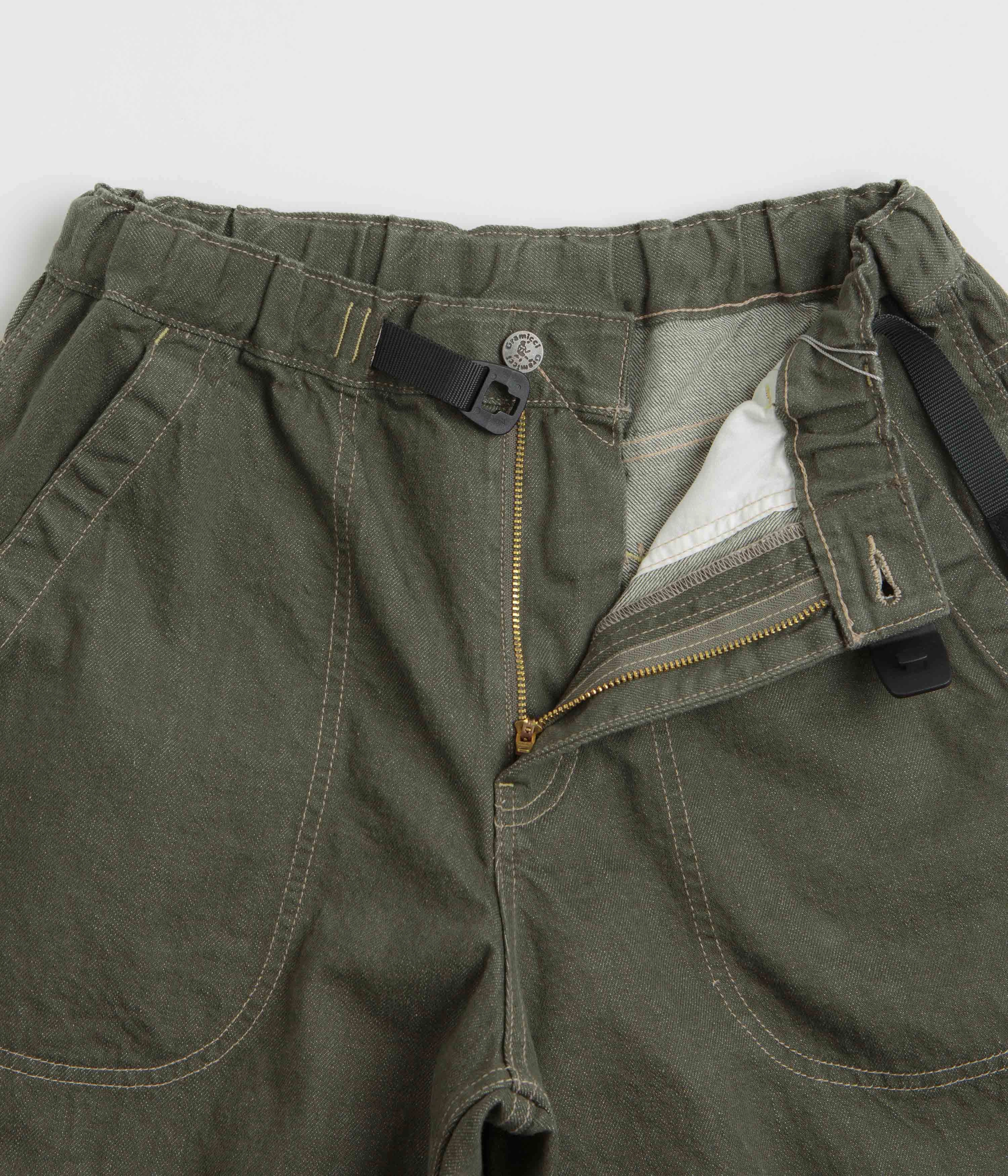 Gramicci Japanese Slub Denim Pants - Dark Sage Compression Fit