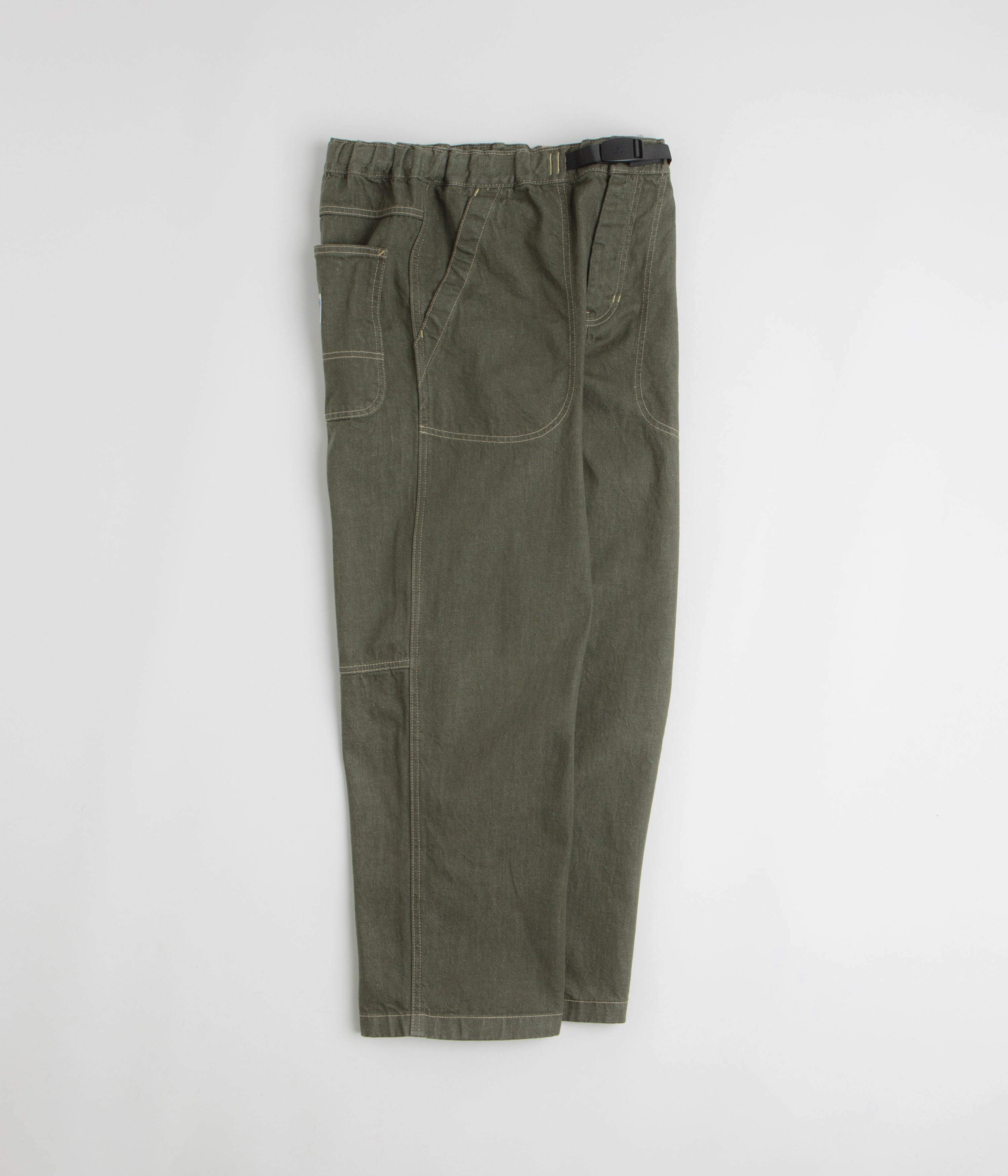Gramicci Japanese Slub Denim Pants - Dark Sage SecureCargoPockets SnagFreeFabric