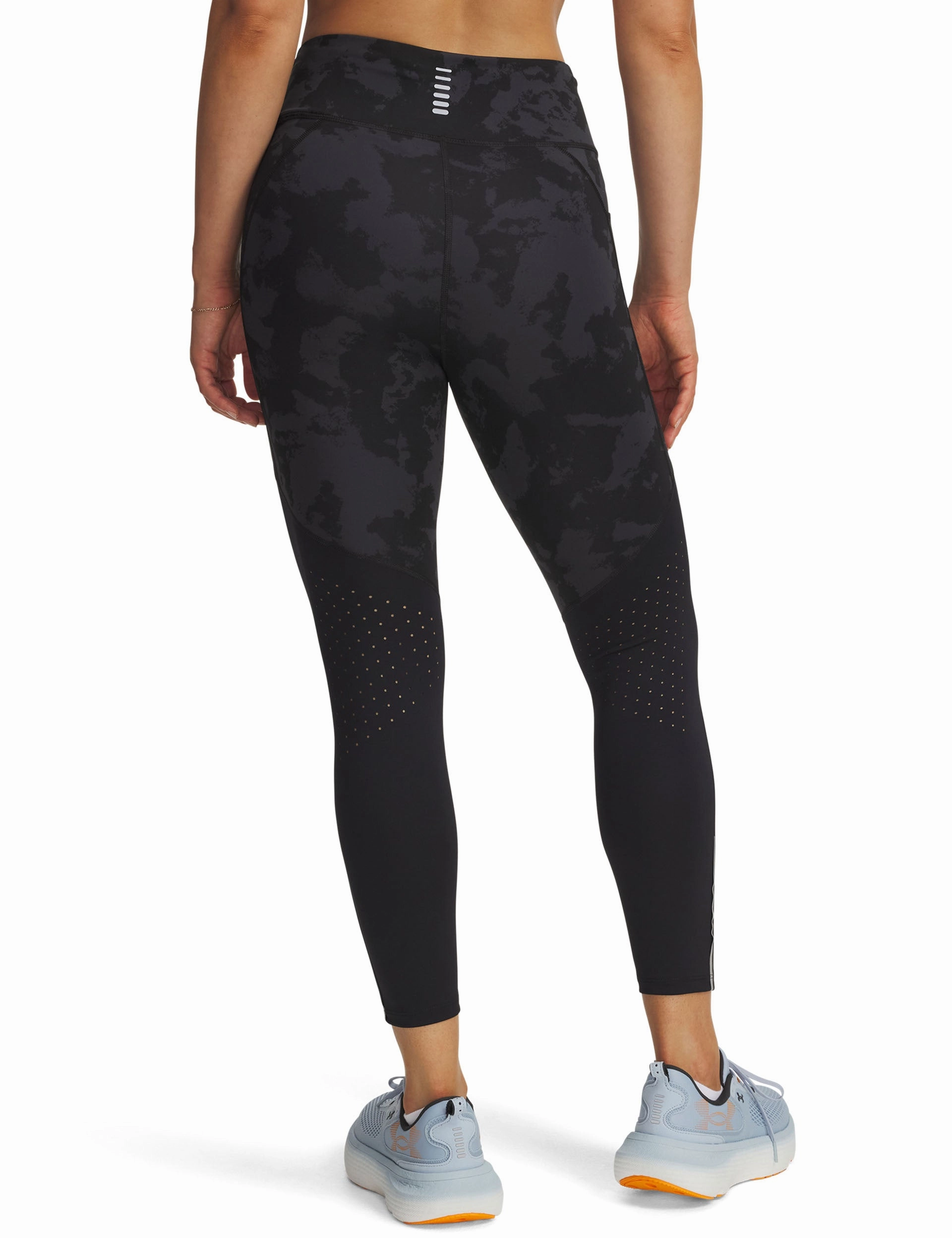 Daily Routine Body Shaping Anti Static Fabric Launch Printed Ankle Tights - Black/Reflective