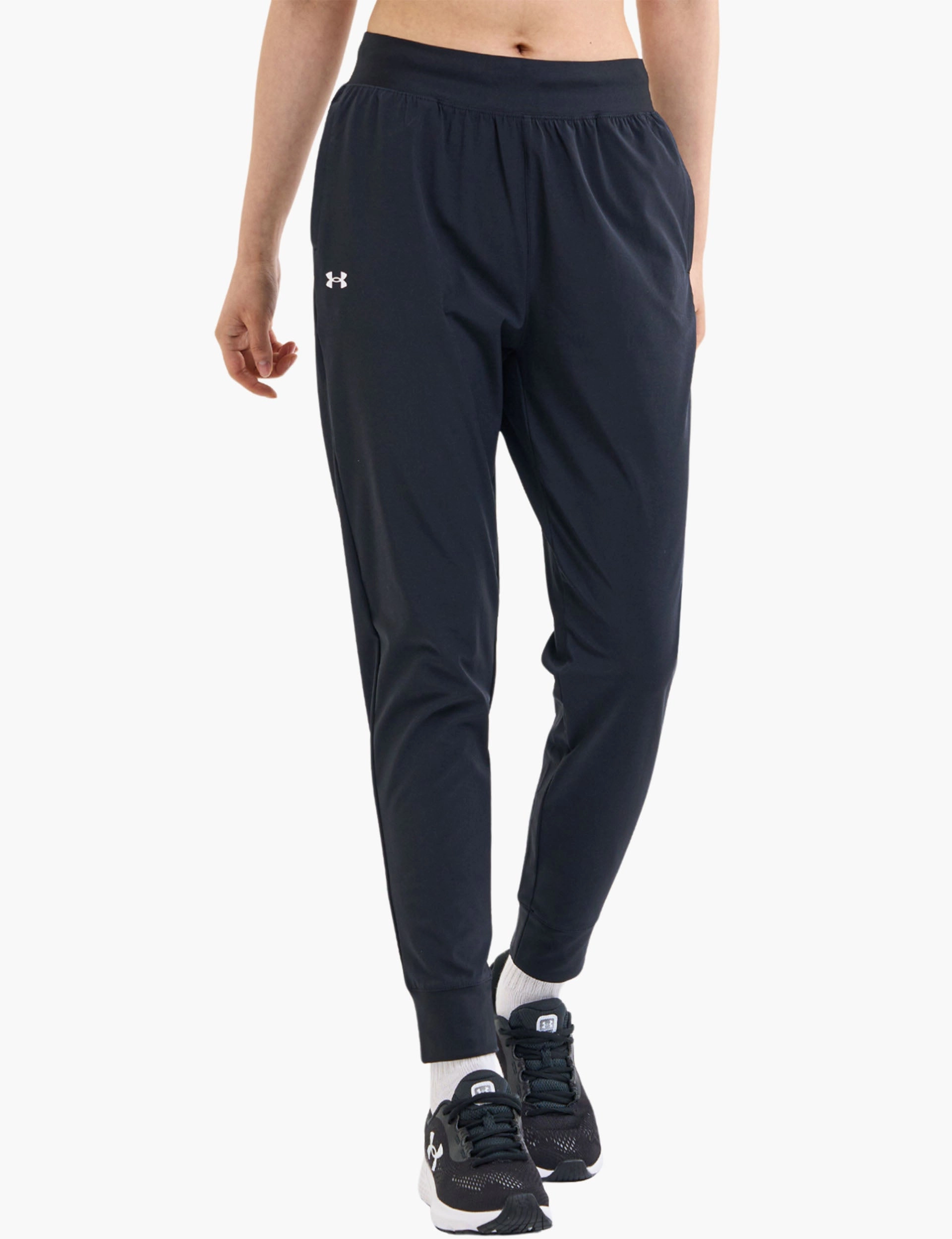 Rival High-Rise Woven Pants - Black/White SoftBoundEdging Breathable mesh panel