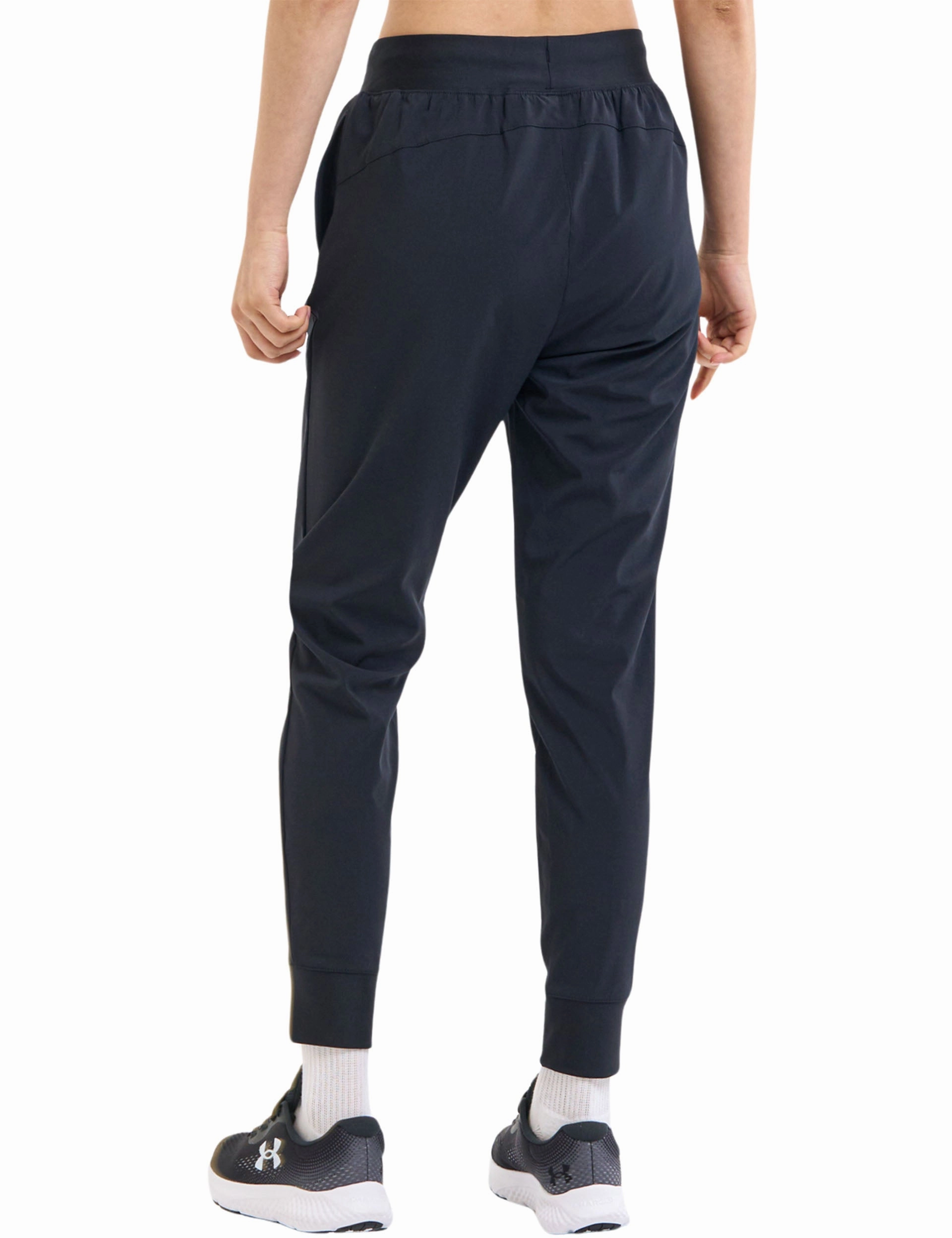 Rival High-Rise Woven Pants - Black/White Laser Cut Ventilation Elastic Waistband Design