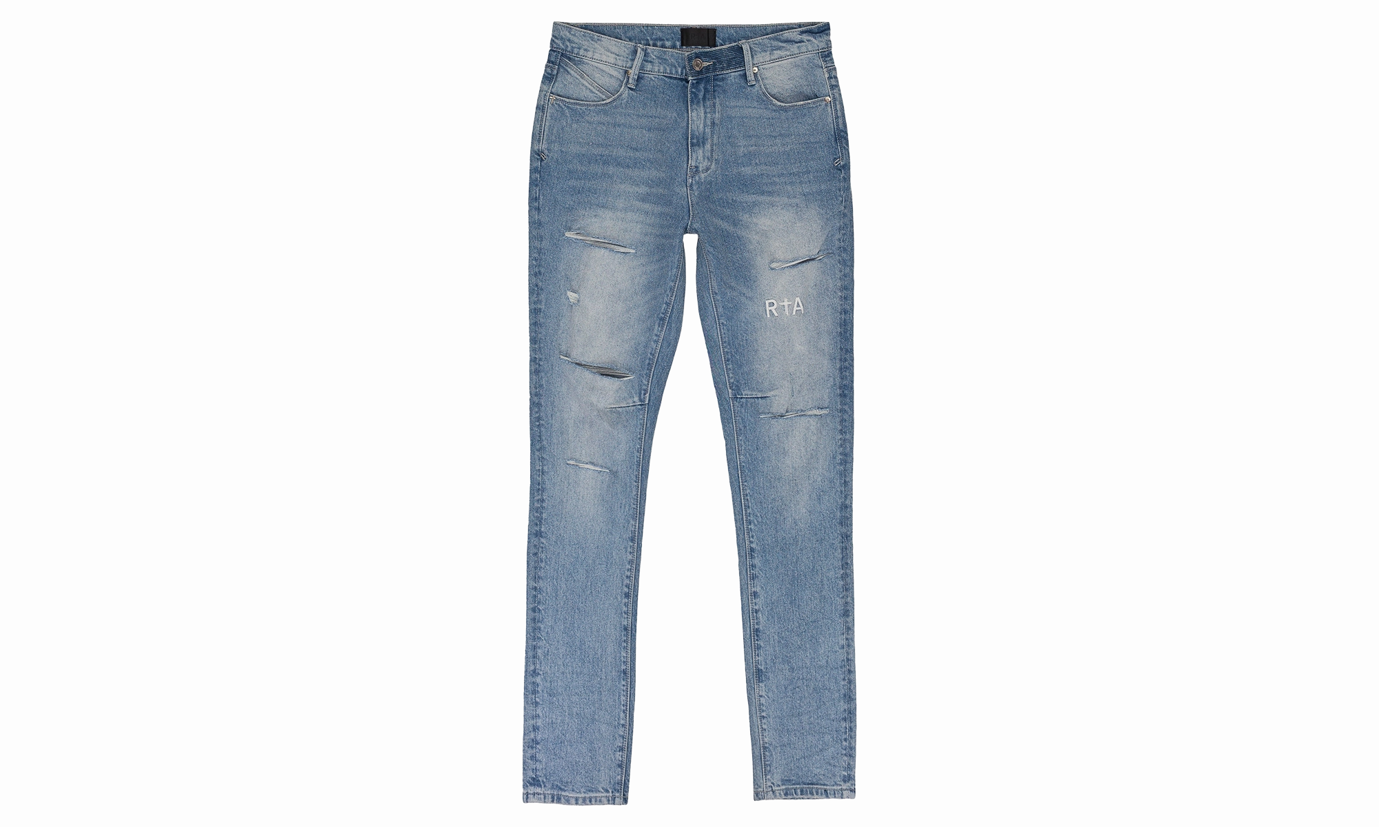 FADED DISTRESSED SKINNY JEANS "Blue" Layer Essential Luxury Minimalist