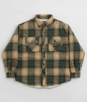 Urban Cool Layer Comfort Stan Ray Quilted Plaid Overshirt - Olive Plaid