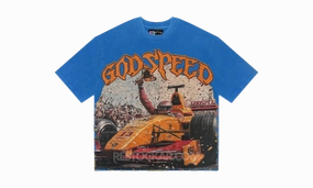 Flatlock stitching F1 Finishline T-Shirt "Blue Wash"