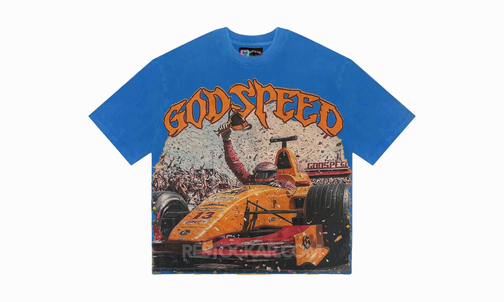 F1 Finishline T-Shirt "Blue Wash" Breathable mesh Planet Glow