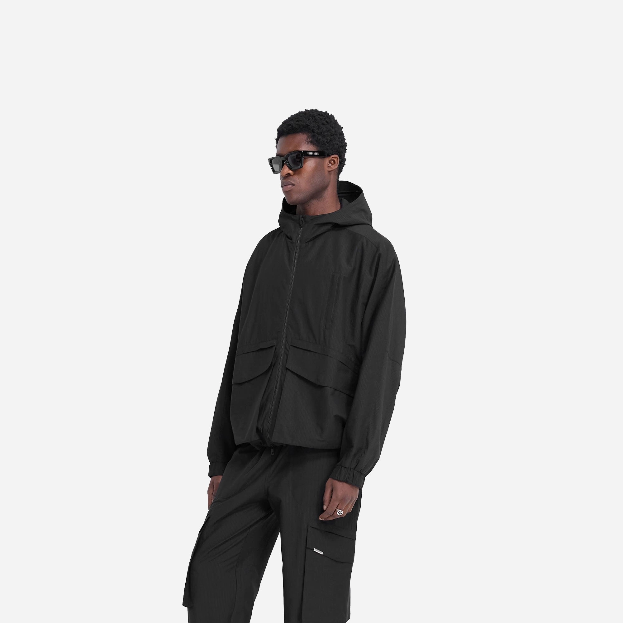 Represent | TECH CARGO JACKET { JET BLACK Adjustable Fit