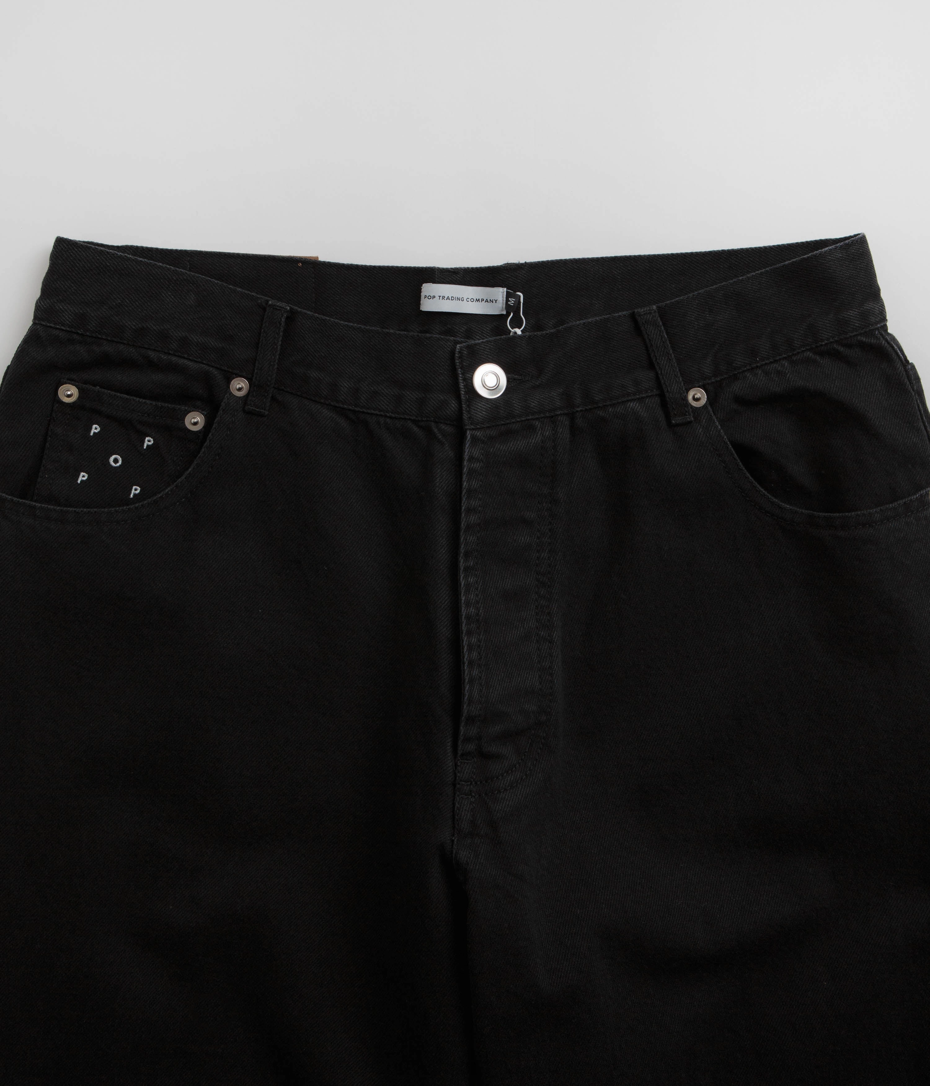 Cuffed hem BreathableMaterial Pop Trading Company DRS Denim Pants - Black