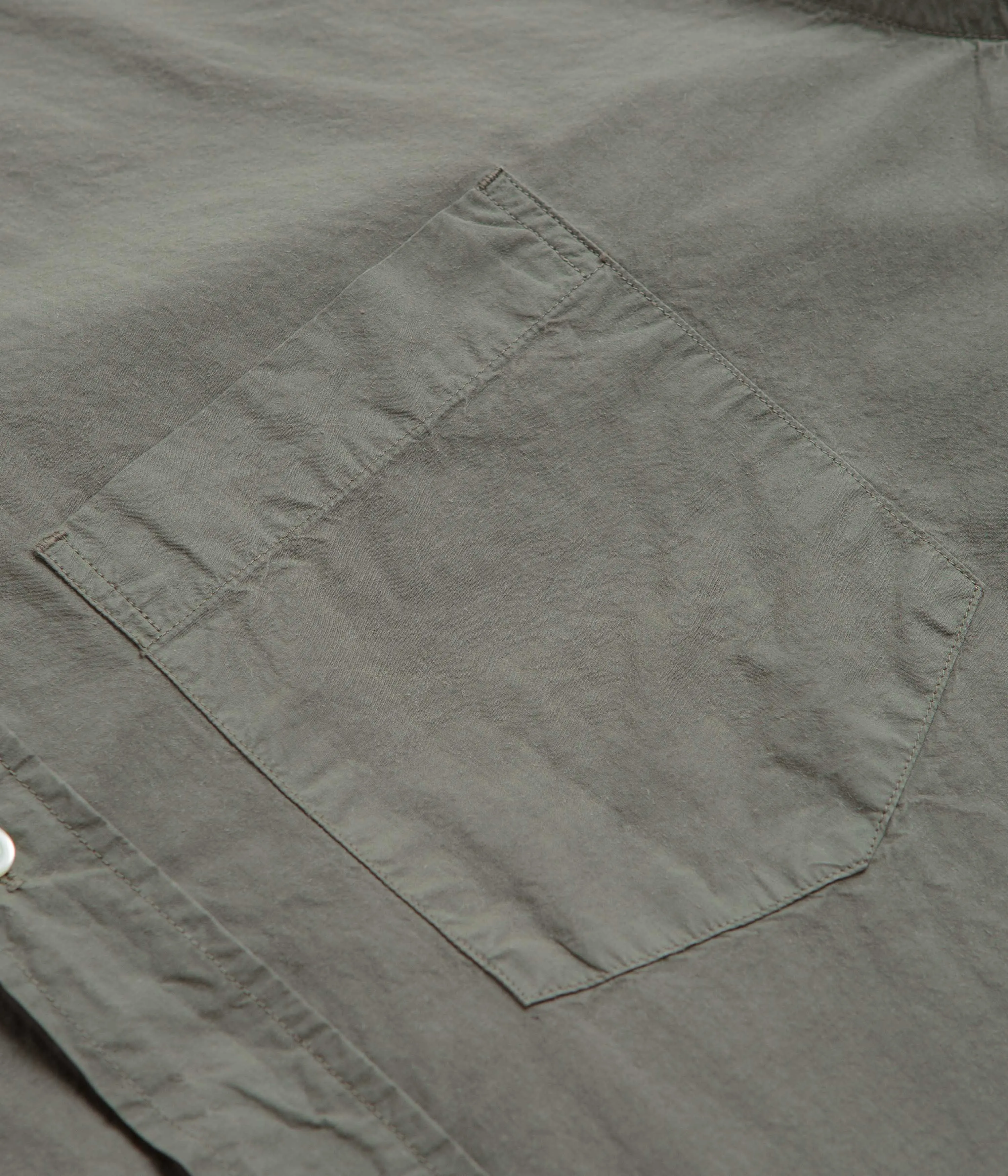 Norse Projects Mo Cotton Tencel Shirt - Mid Khaki Non Restrictive Armhole Metallic Finish