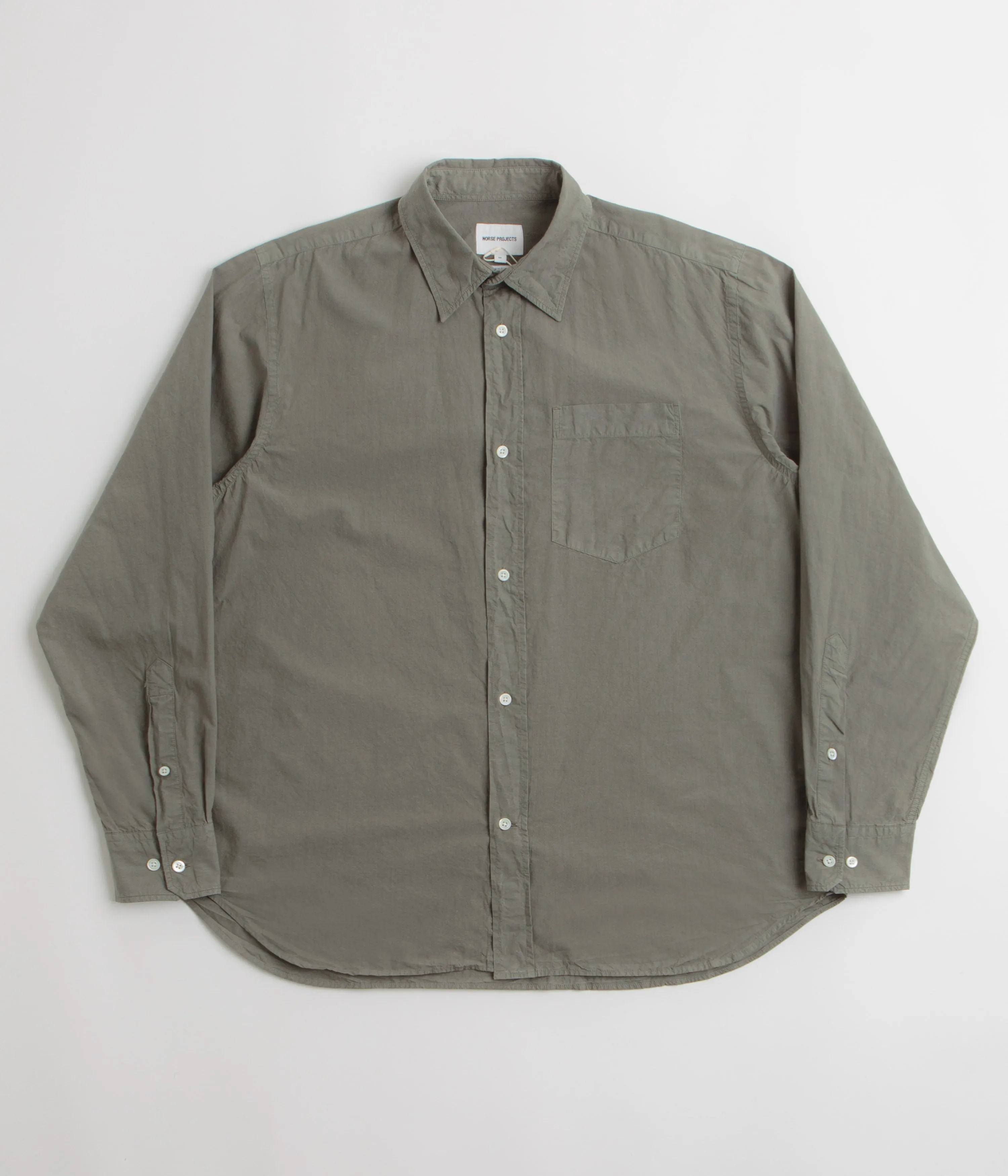 High-End Finish Norse Projects Mo Cotton Tencel Shirt - Mid Khaki