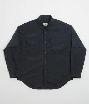 Seamless construction Snow Peak Garment Dyed Convertible Shirt - Black