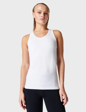 Athlete Seamless Gym Vest - White Anti Chafing
