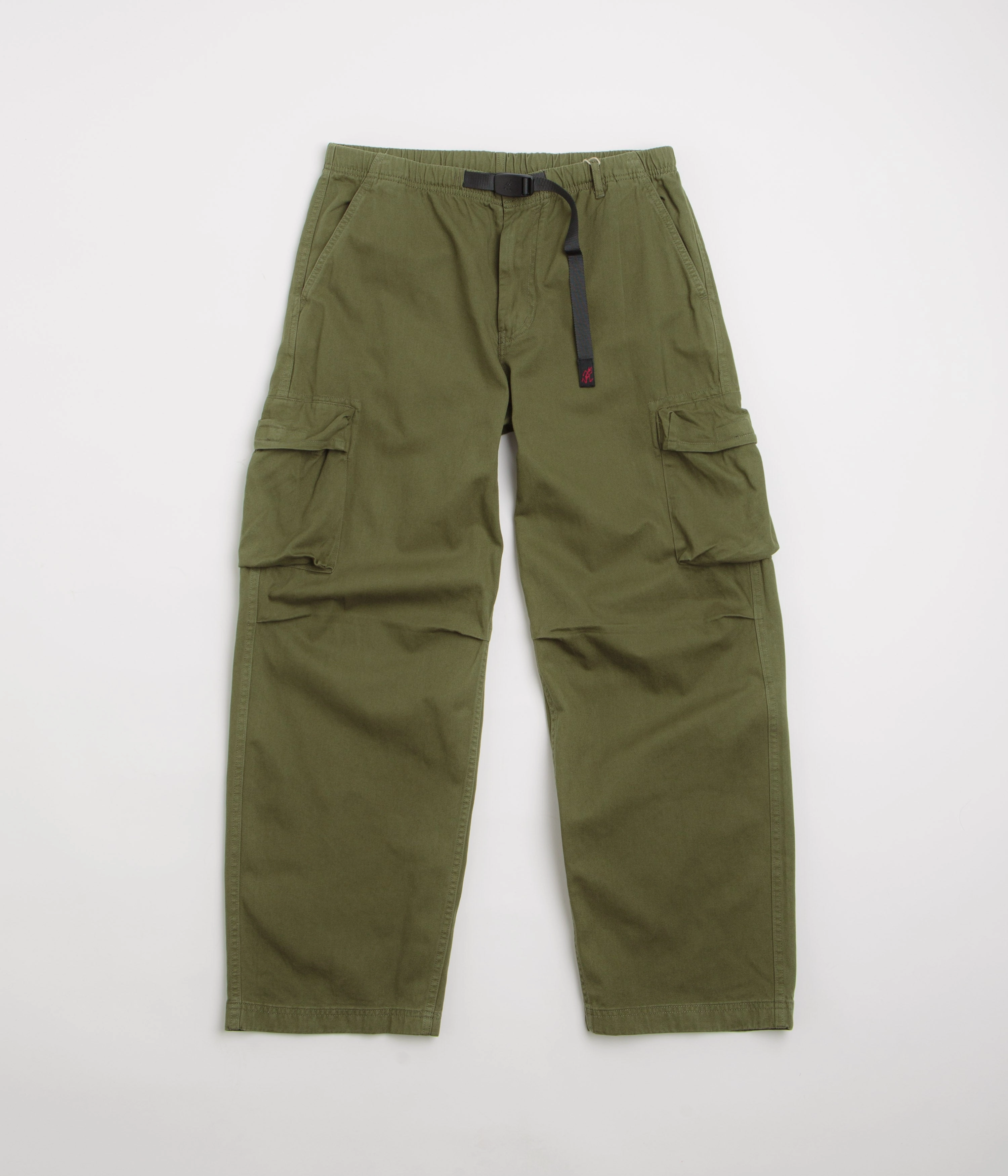 Gramicci Rig Cargo Pants - Olive Soft Touch Material Neutral Look