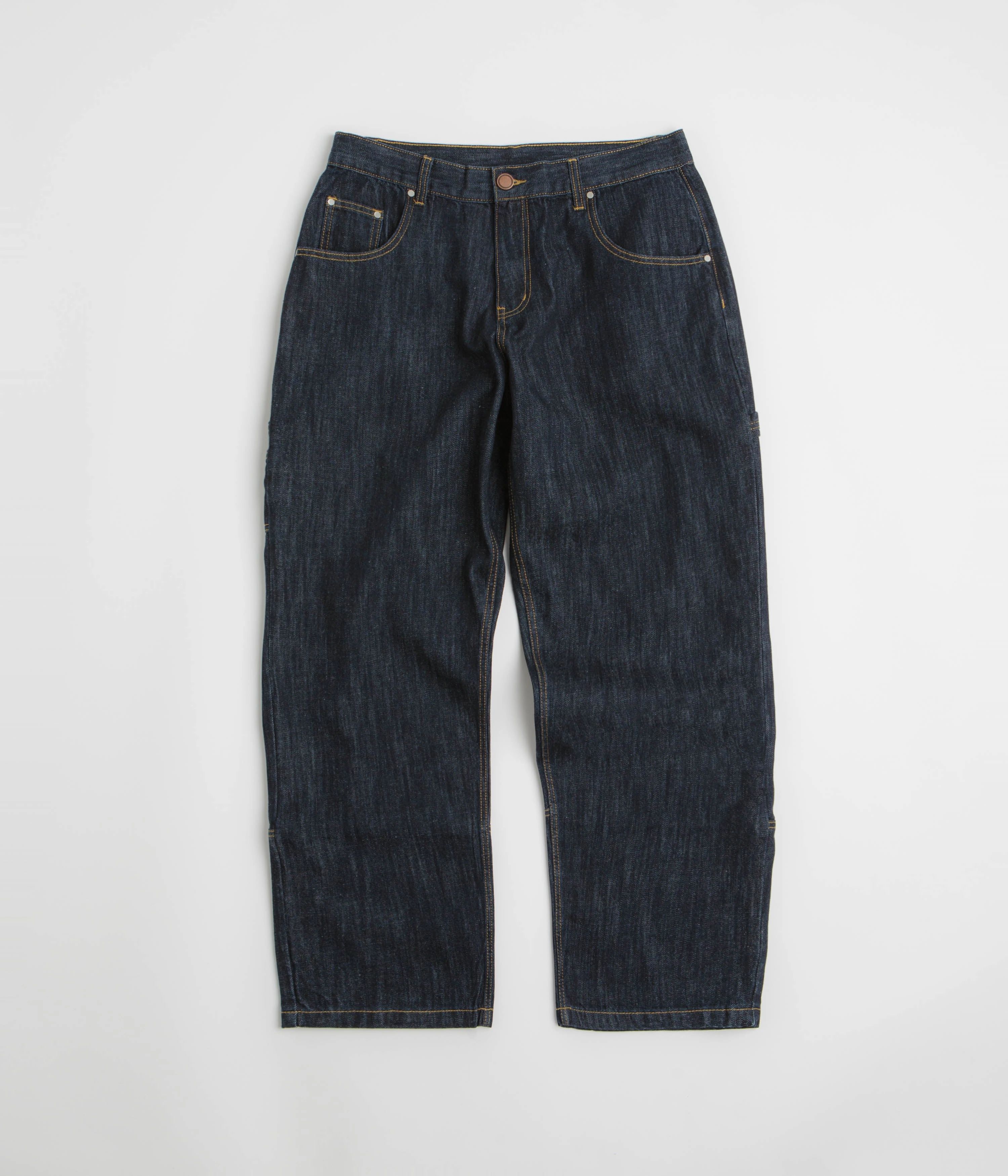 Baglady Carpenter Jeans - Dark Navy Flexible Waist Layered Knee Panels