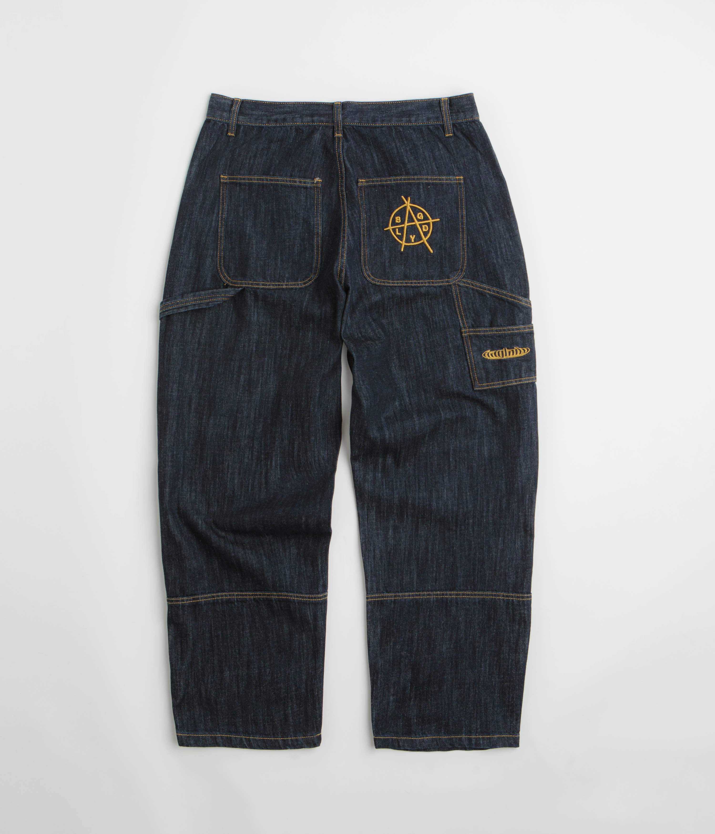 Double Layered Hem Low-rise style Baglady Carpenter Jeans - Dark Navy