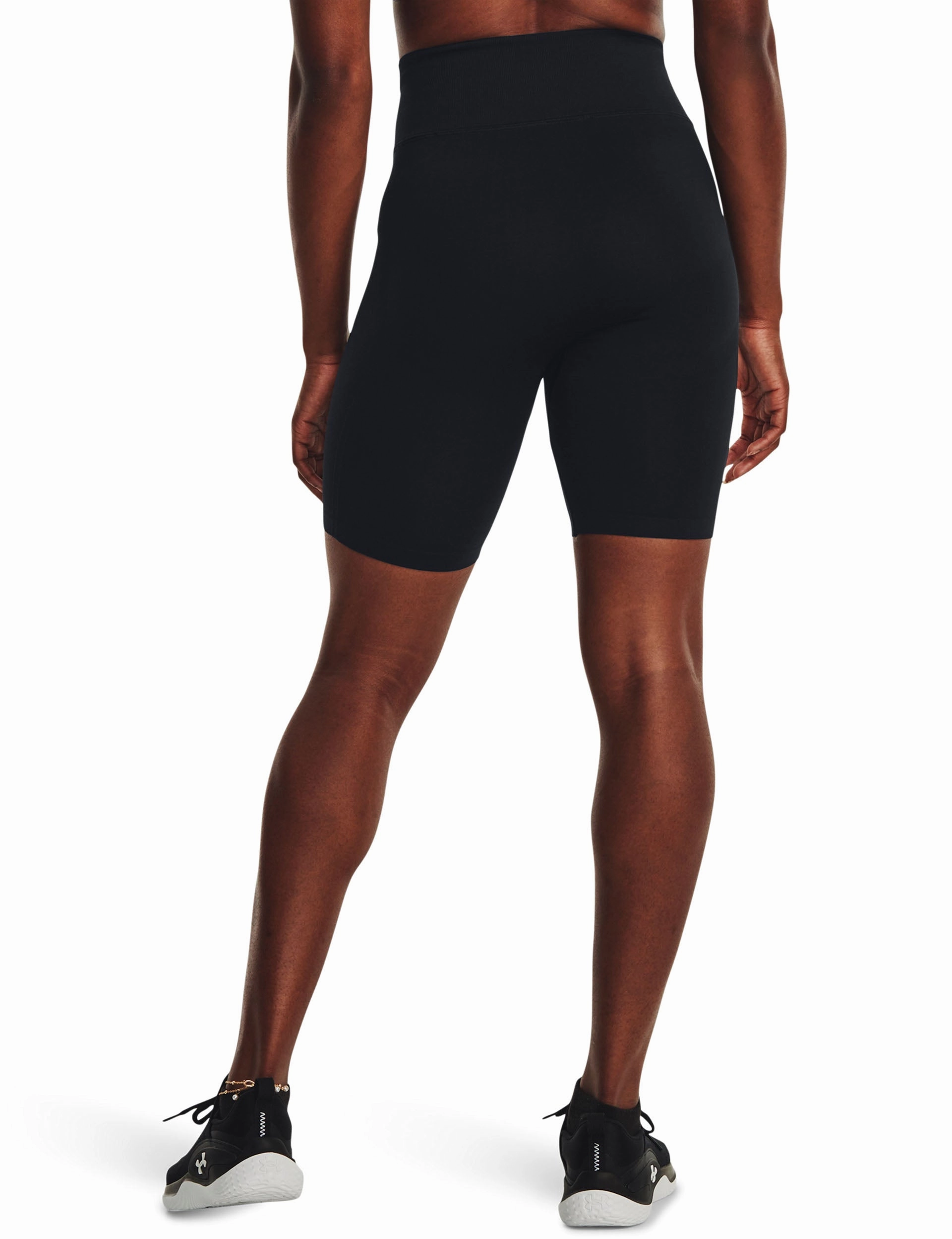 Train Seamless Shorts - Black/White Breathable Mesh Panels Abrasion Defying Knee Patches