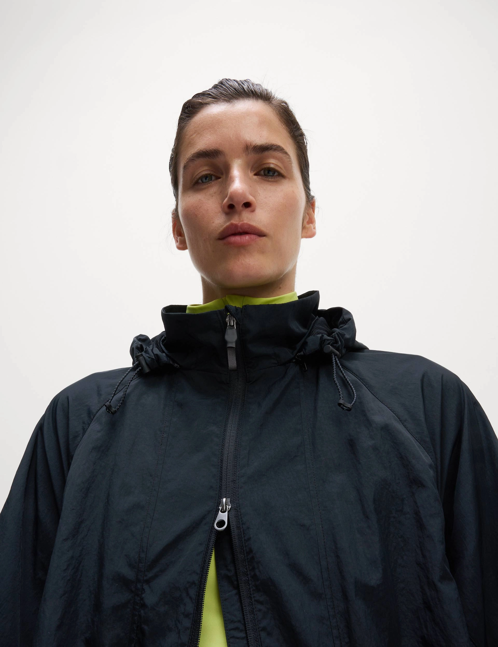 Stormwear Lightweight Packable Hooded Parka - Black elastic waistband
