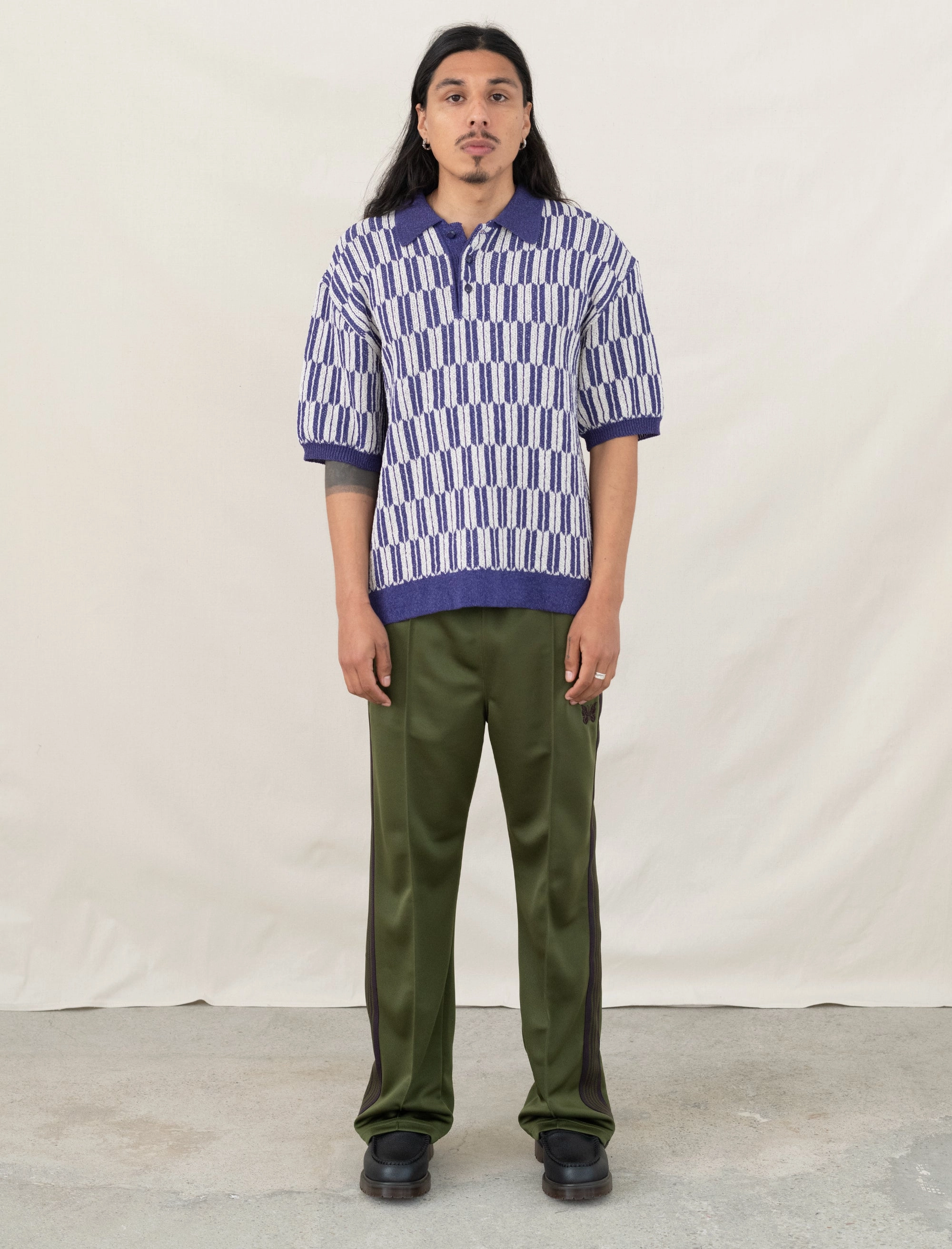 Polo Sweater (Purple) Relaxed Top LowMaintenanceMaterial