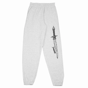 Stretchable Waistband Abrasion Free Zippers Dungeon Severed Survival Joggers - Grey