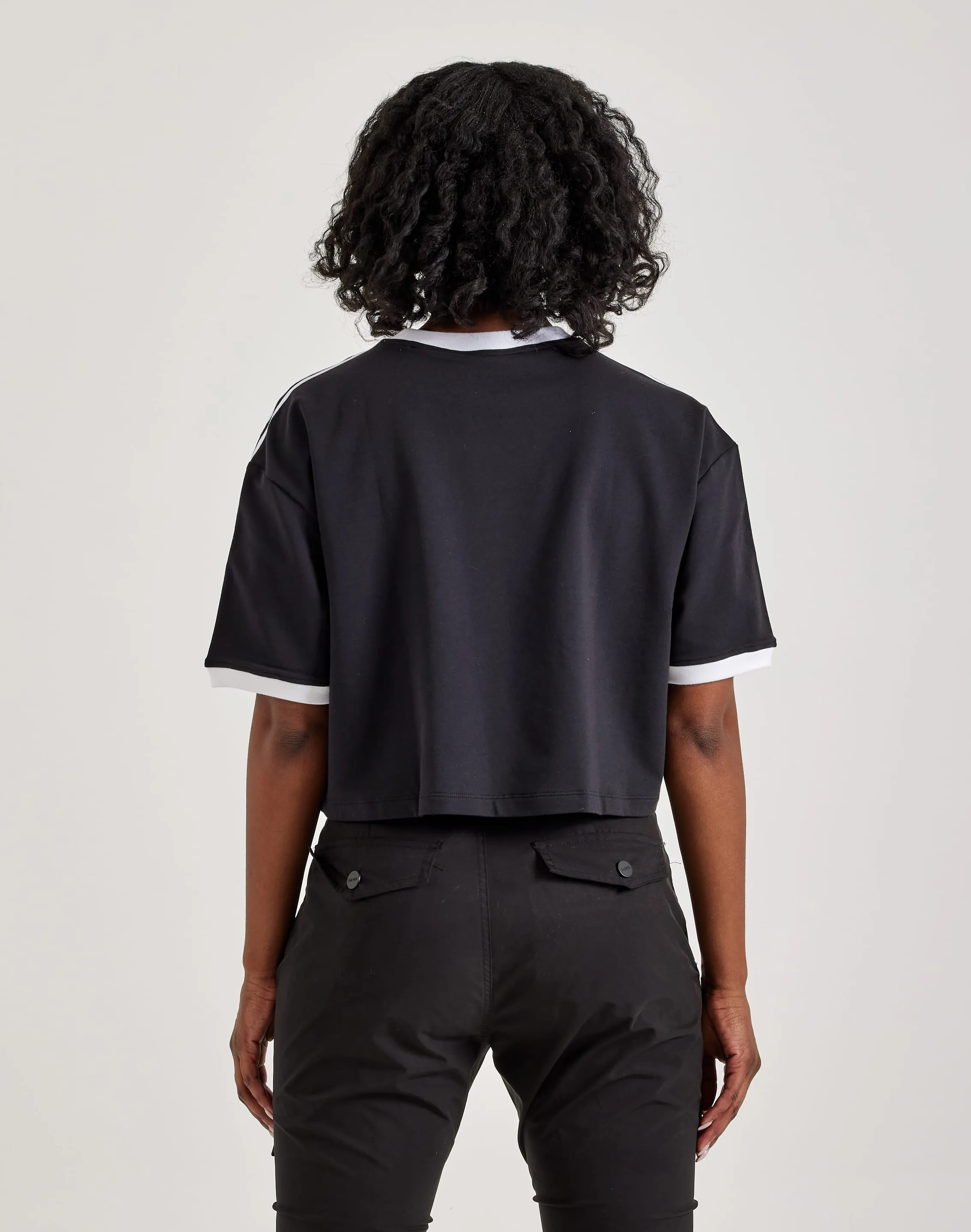 Adidas 3-Stripes Loose Cropped Tee AdjustableWaist NoRubEdging