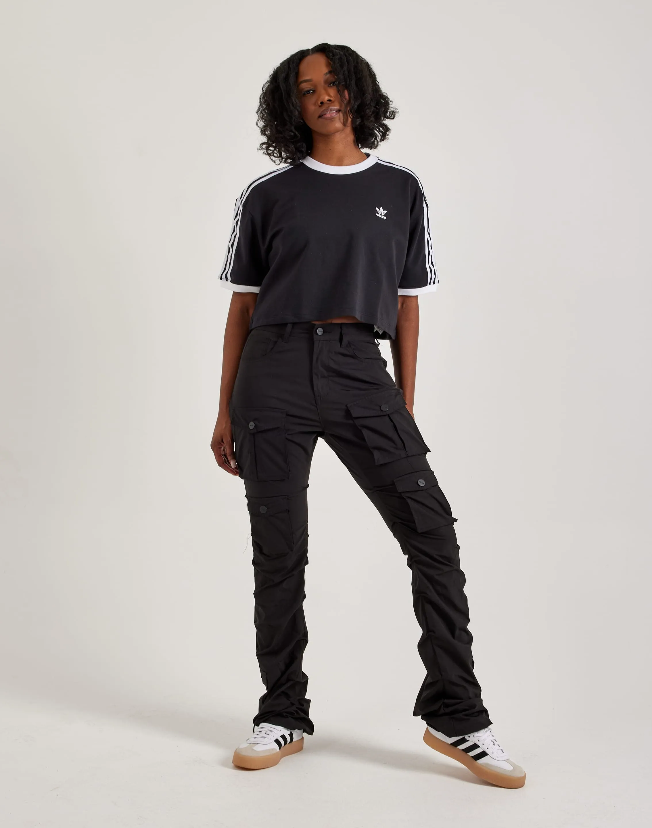 Adidas 3-Stripes Loose Cropped Tee DurableReinforcedElbow Saga Vibe