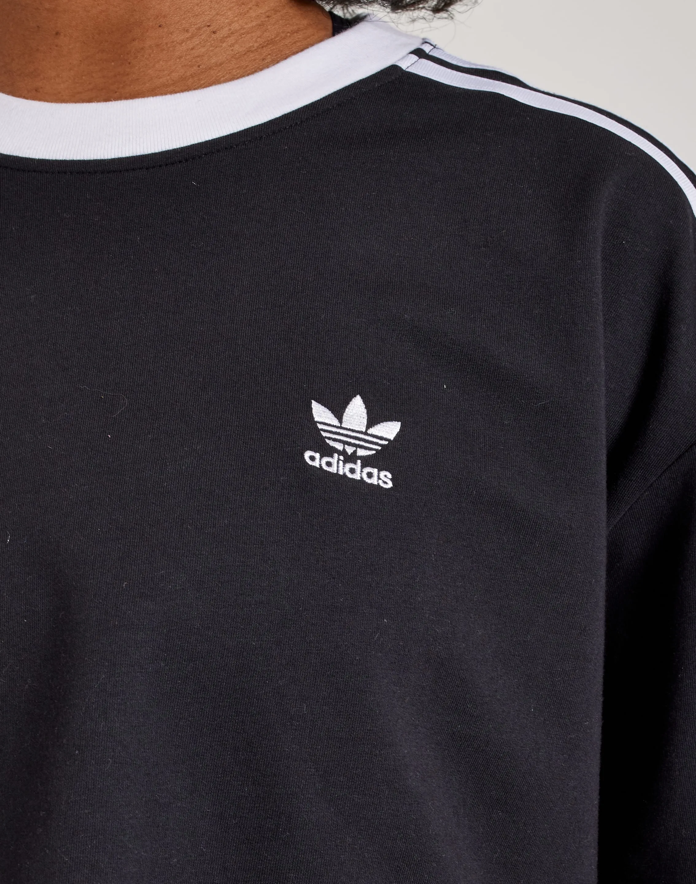 Light Wool Sustainable Manufacturing Adidas 3-Stripes Loose Cropped Tee