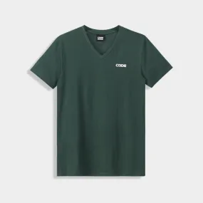 Stretch Fit AntiPilling Finish Code Mens V-Neck Tee Green