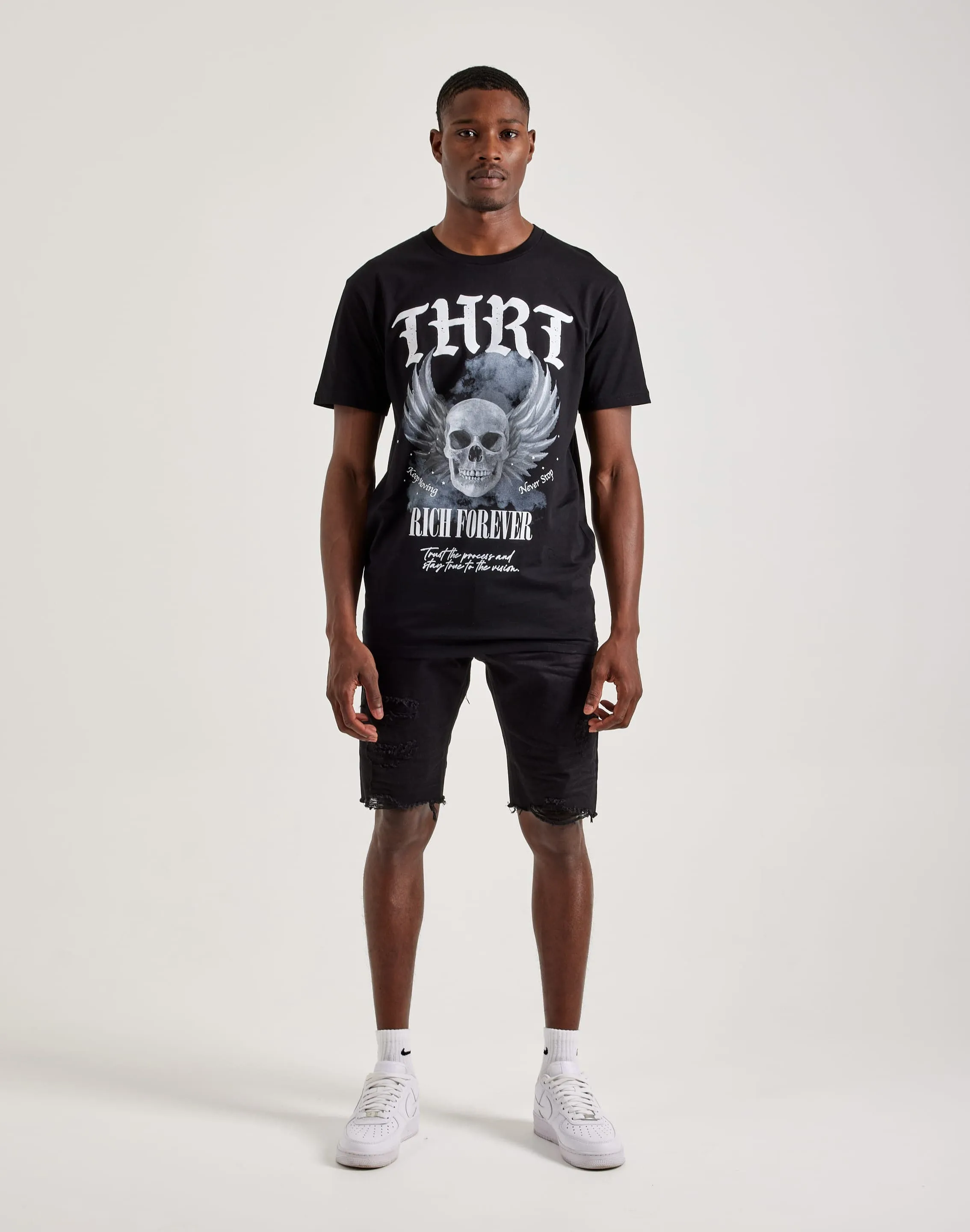 Silver Glow Easy Cool THRT Donovan Skull Rich Forever Tee