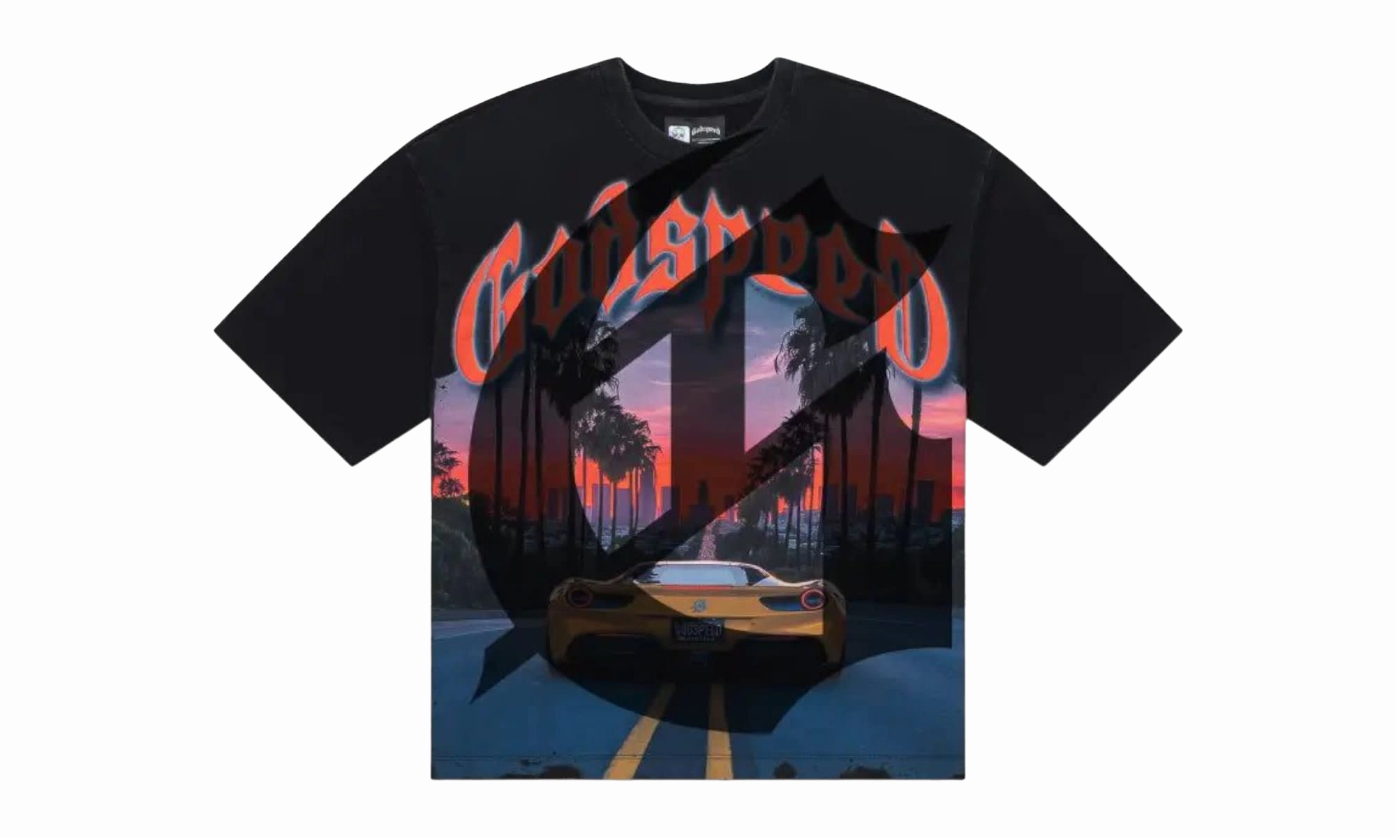 Sunset BLVD T-Shirt "Black" Adjustable Fit SweatWickingLining