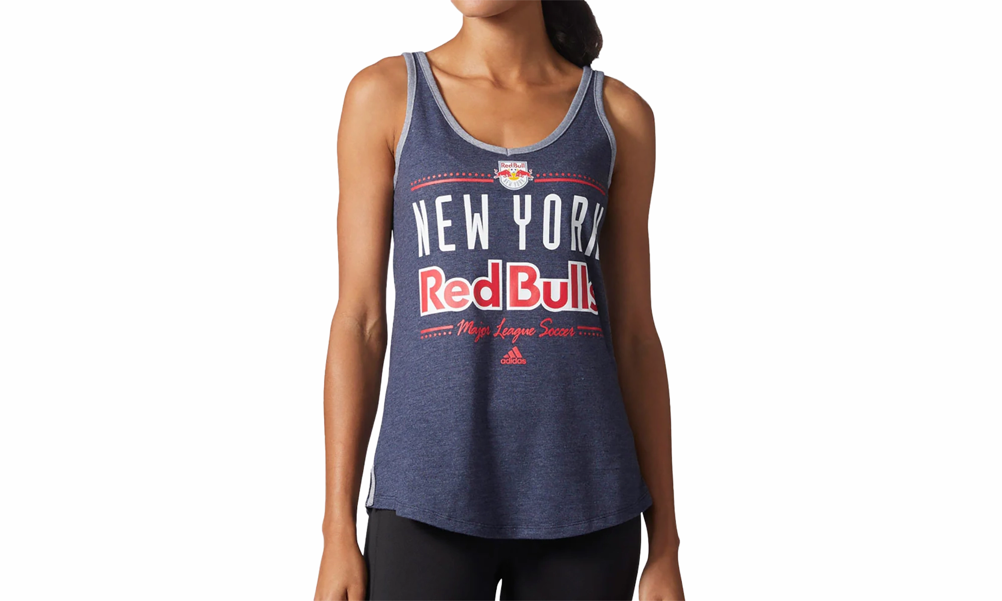 Family Style Stretch Fit New York Red Bulls V-Neck Tank Top "Blue Heather"