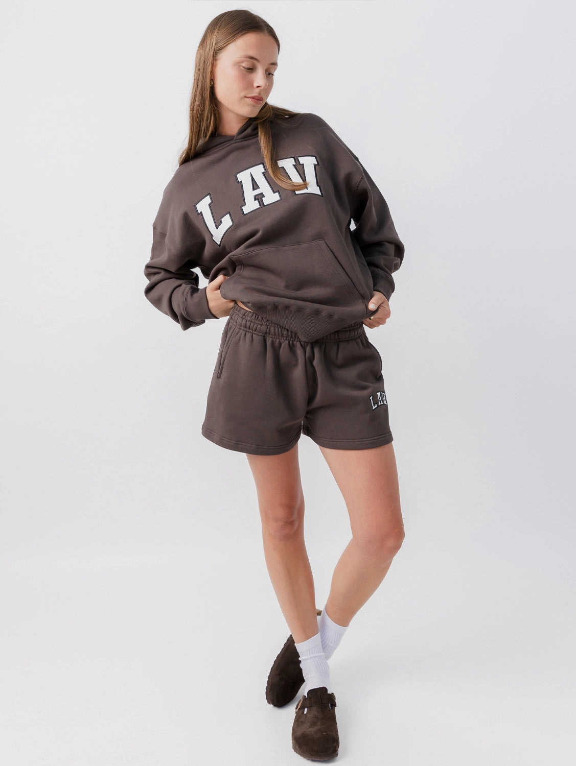 transportation industry Stretch Fabric Applique Fleece Shorts
