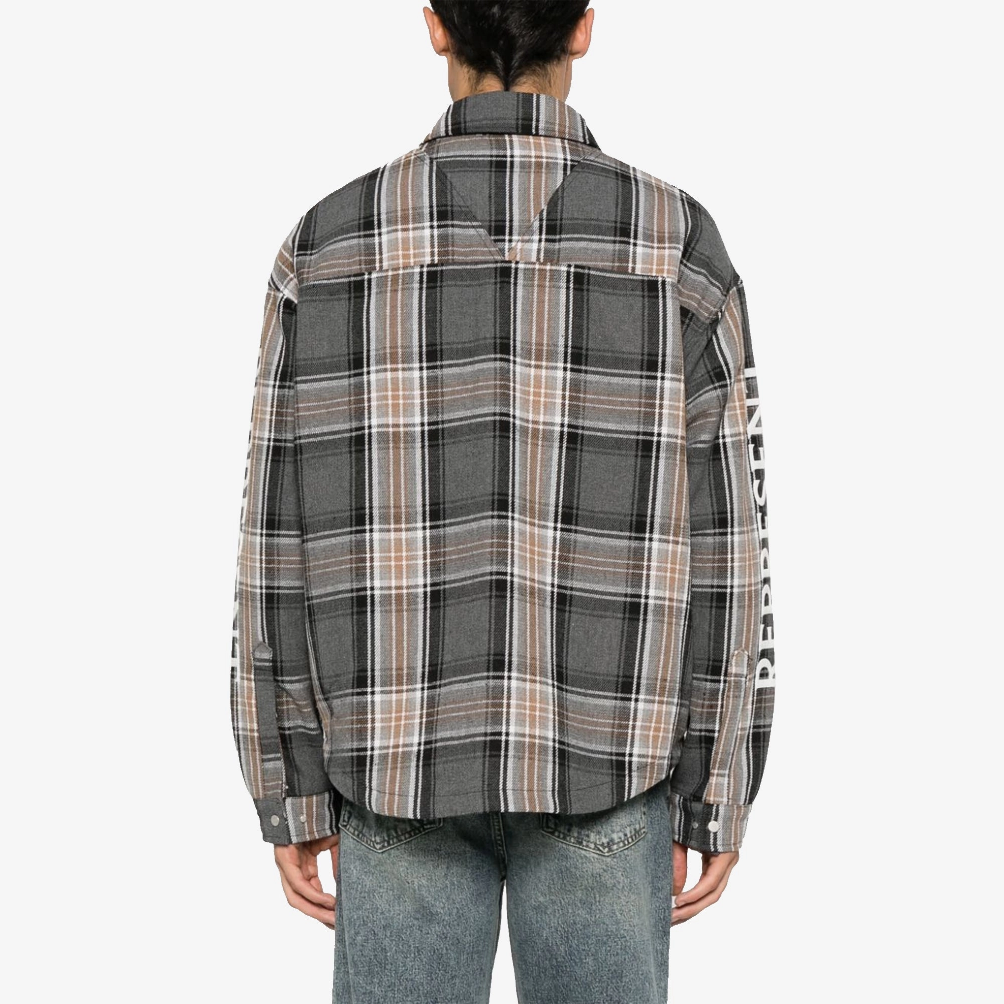 Represent | QUILTED FLANNEL SHIRT  { GREY CHECK American Ease