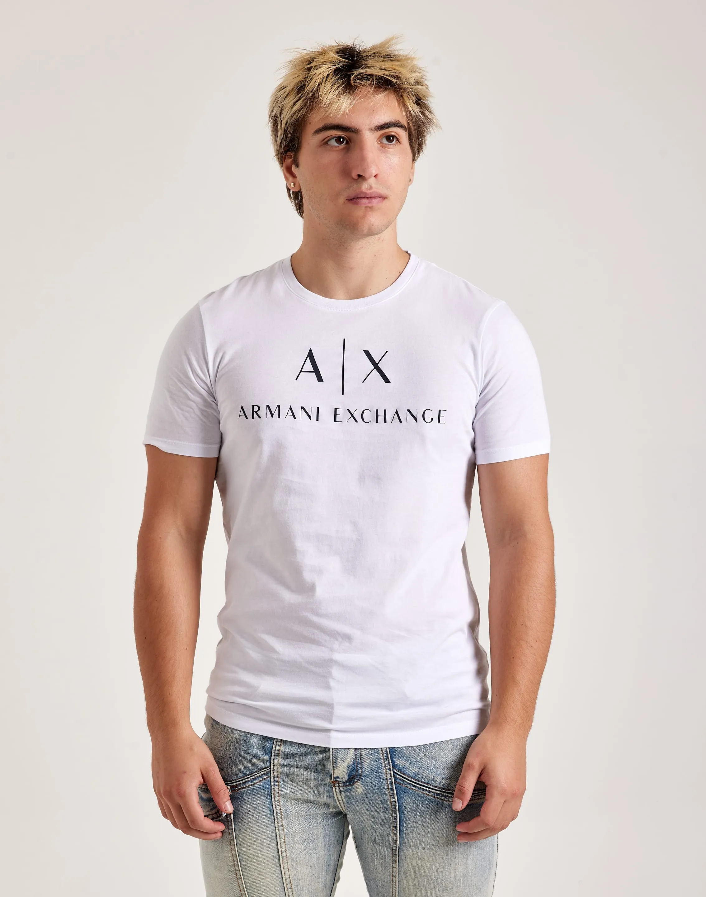 SheerLayeredPanels Tight Core Armani Exchange Mini Icon Logo Tee