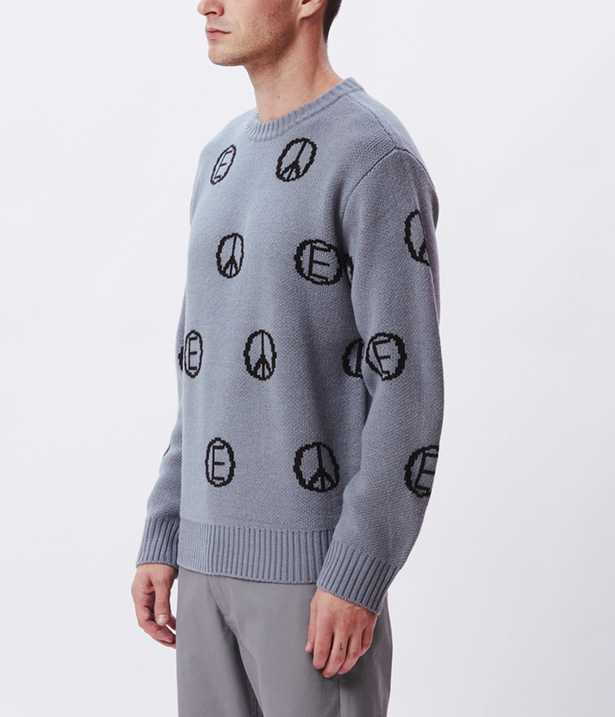 Obey Discharge Sweater Reflective Yarn Accent