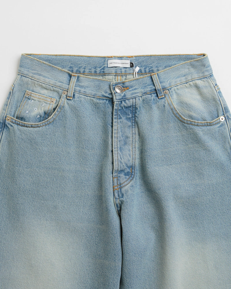 Mid-rise fit Pop Trading Company DRS Pants - Washed Denim / Blue