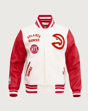 Pro Standard NBA Atlanta Hawks Retro Classic Rib Wool Varsity Jacket SweatWickingLining