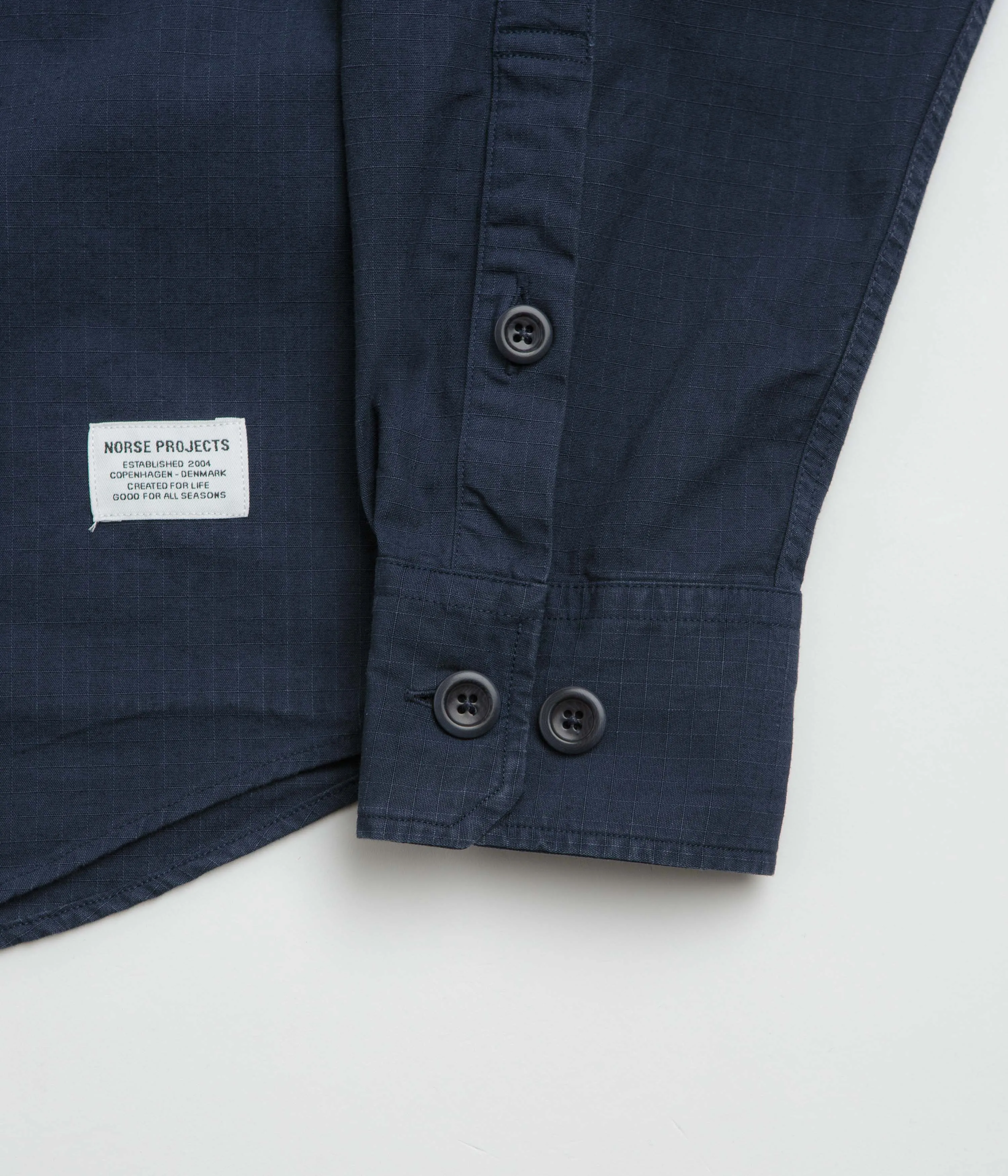 Norse Projects Algot Relaxed Shirt - Workwear Blue Cooling Mesh Lining Pure Cotton