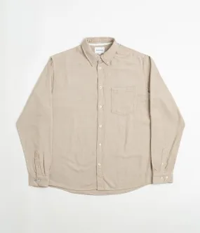 Norse Projects Anton Organic Flannel Shirt - Utility Khaki Non Chafe Seams Gym Appropriate