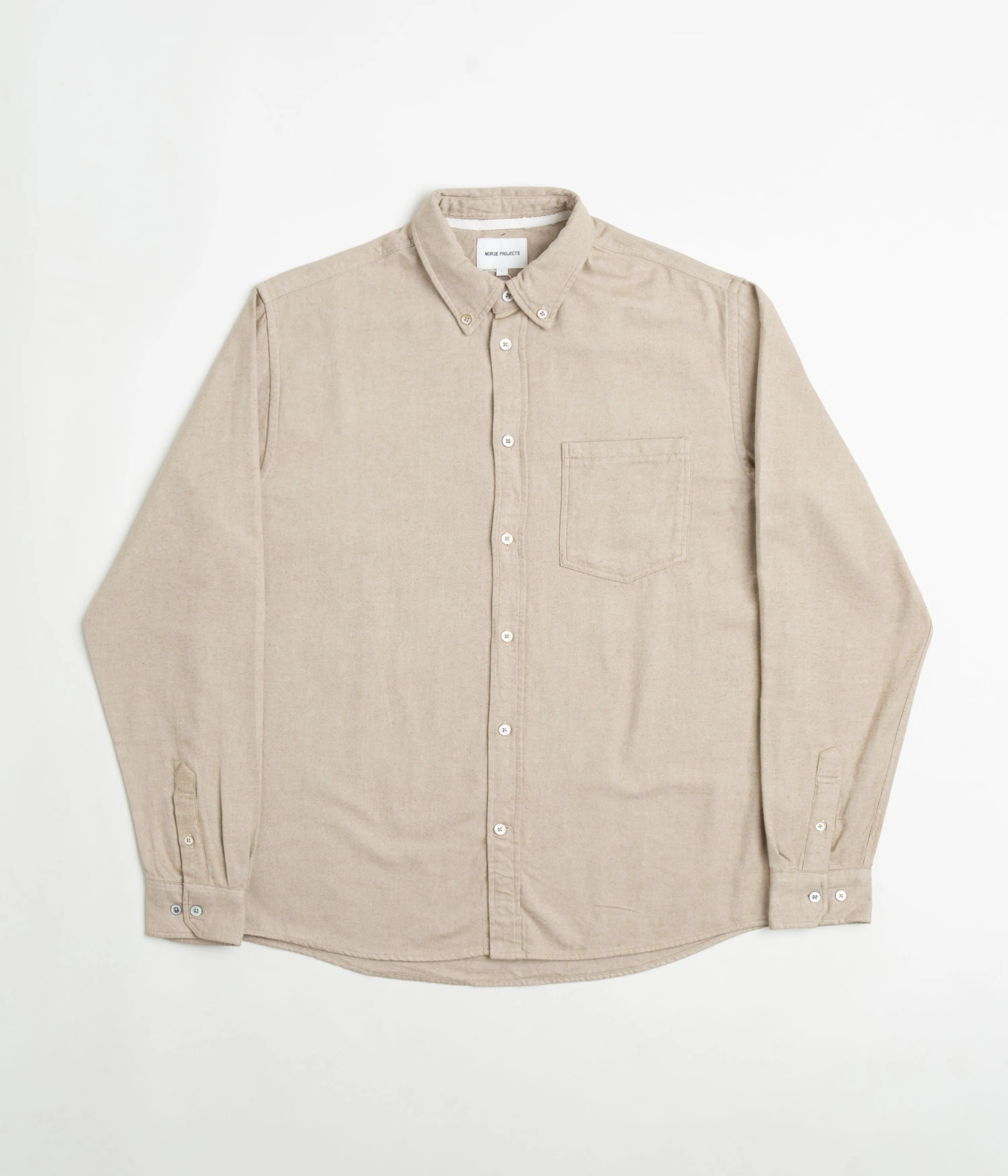 Norse Projects Anton Organic Flannel Shirt - Utility Khaki Non Chafe Seams Gym Appropriate