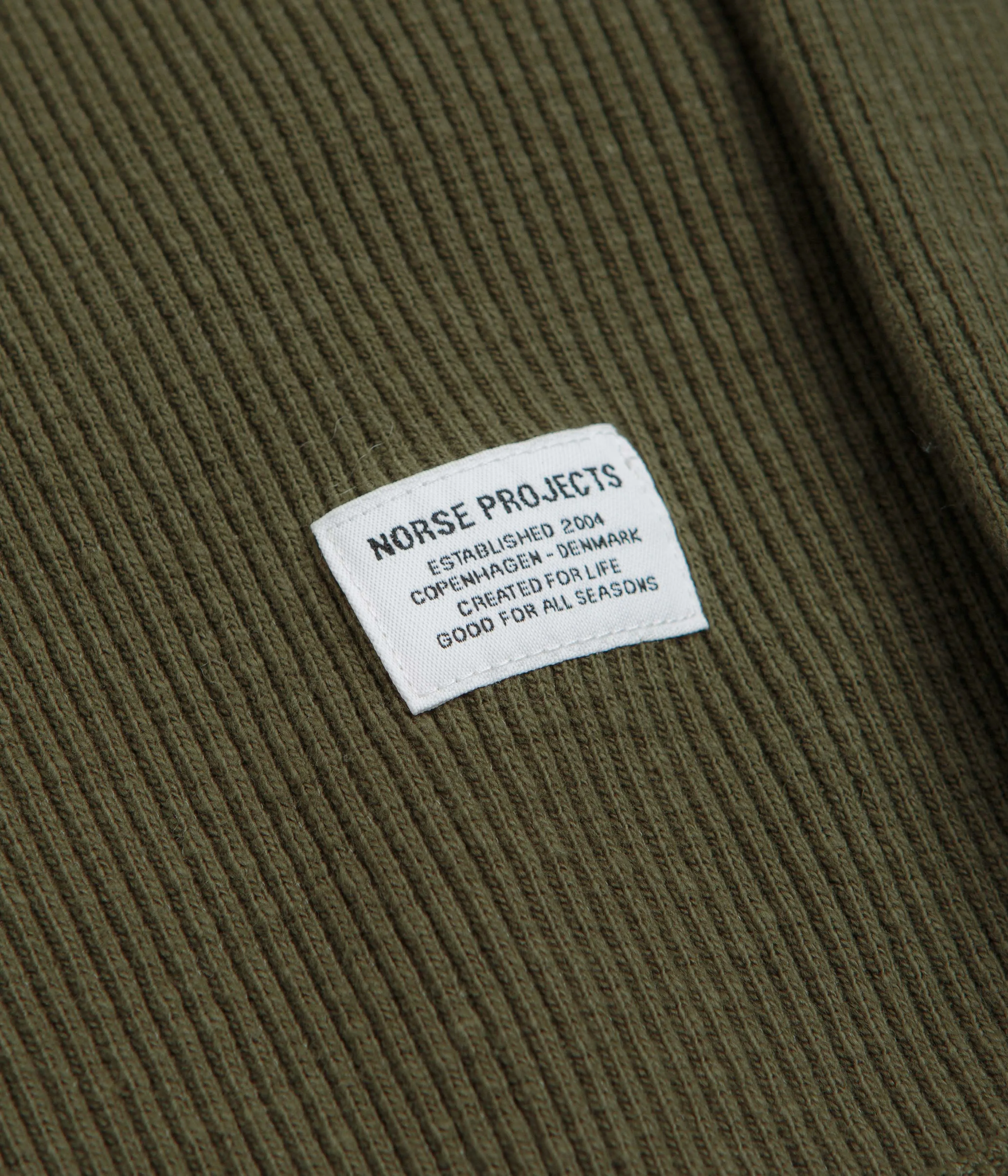 shirring Norse Projects Eske Military Rib Long Sleeve T-Shirt - Olive Night