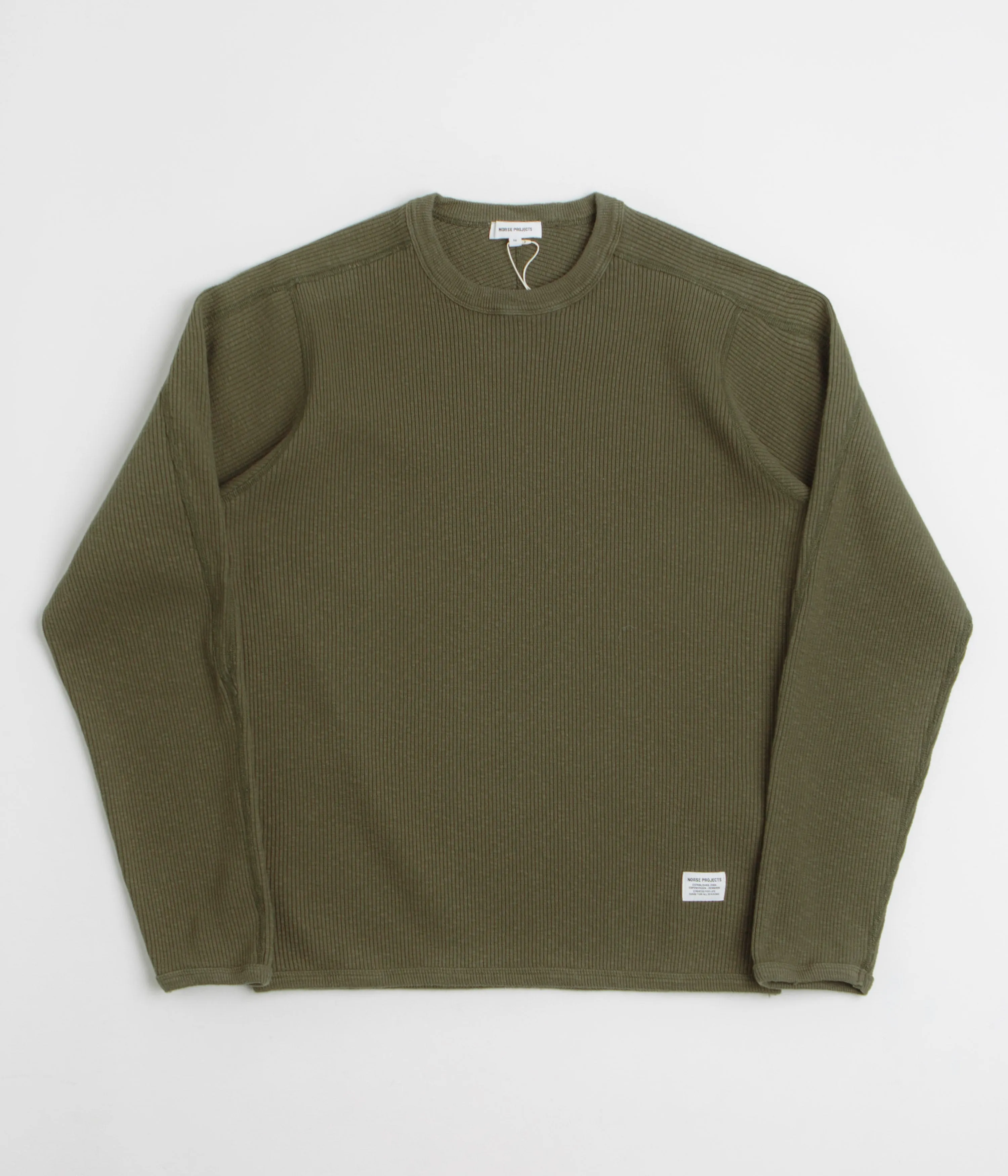 university event skating event Norse Projects Eske Military Rib Long Sleeve T-Shirt - Olive Night