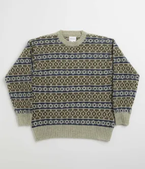 product personalization ideas Daily Sporty Norse Projects Jonas Scottish Lambswool Fair Isle Sweatshirt - Elm
