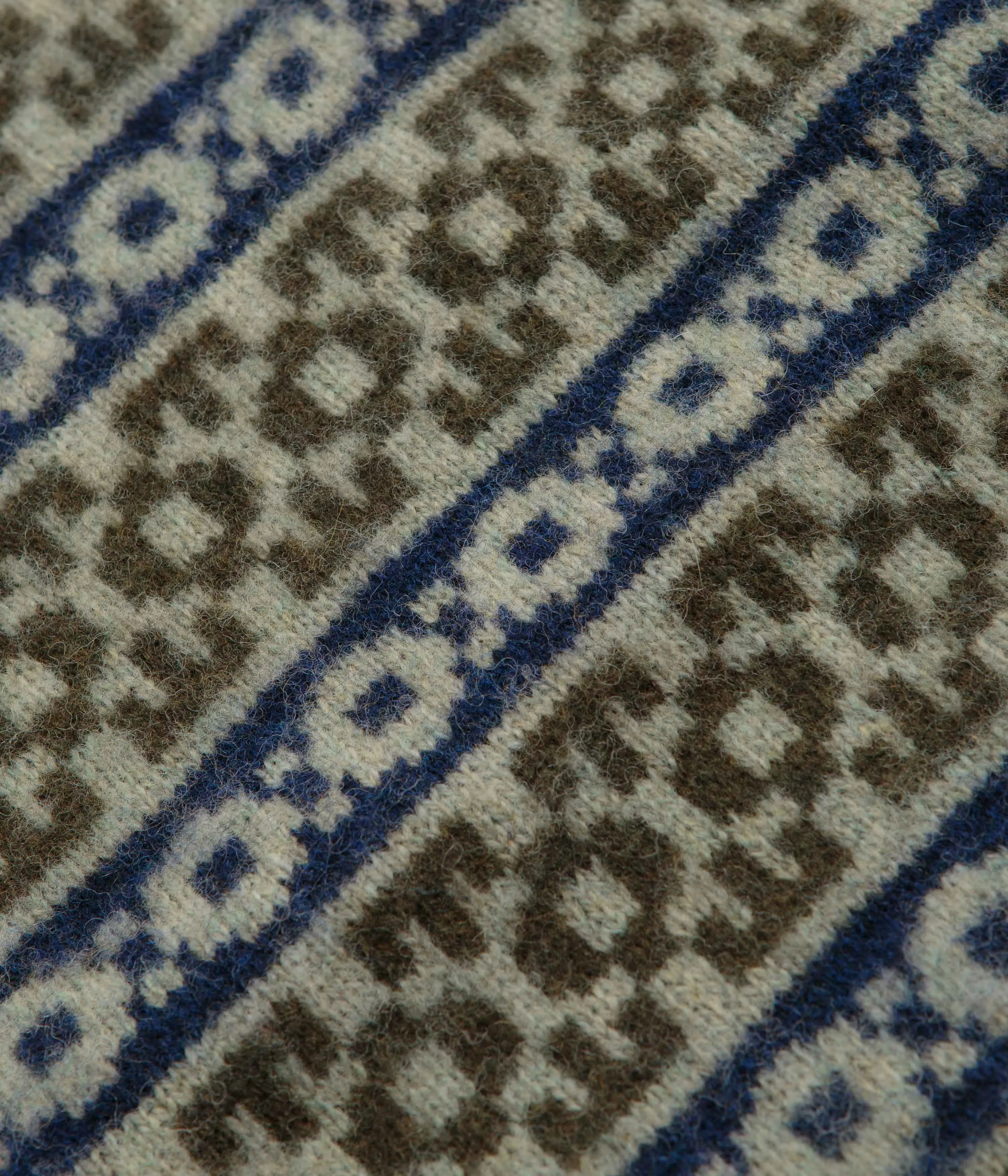 Norse Projects Jonas Scottish Lambswool Fair Isle Sweatshirt - Elm solo wear