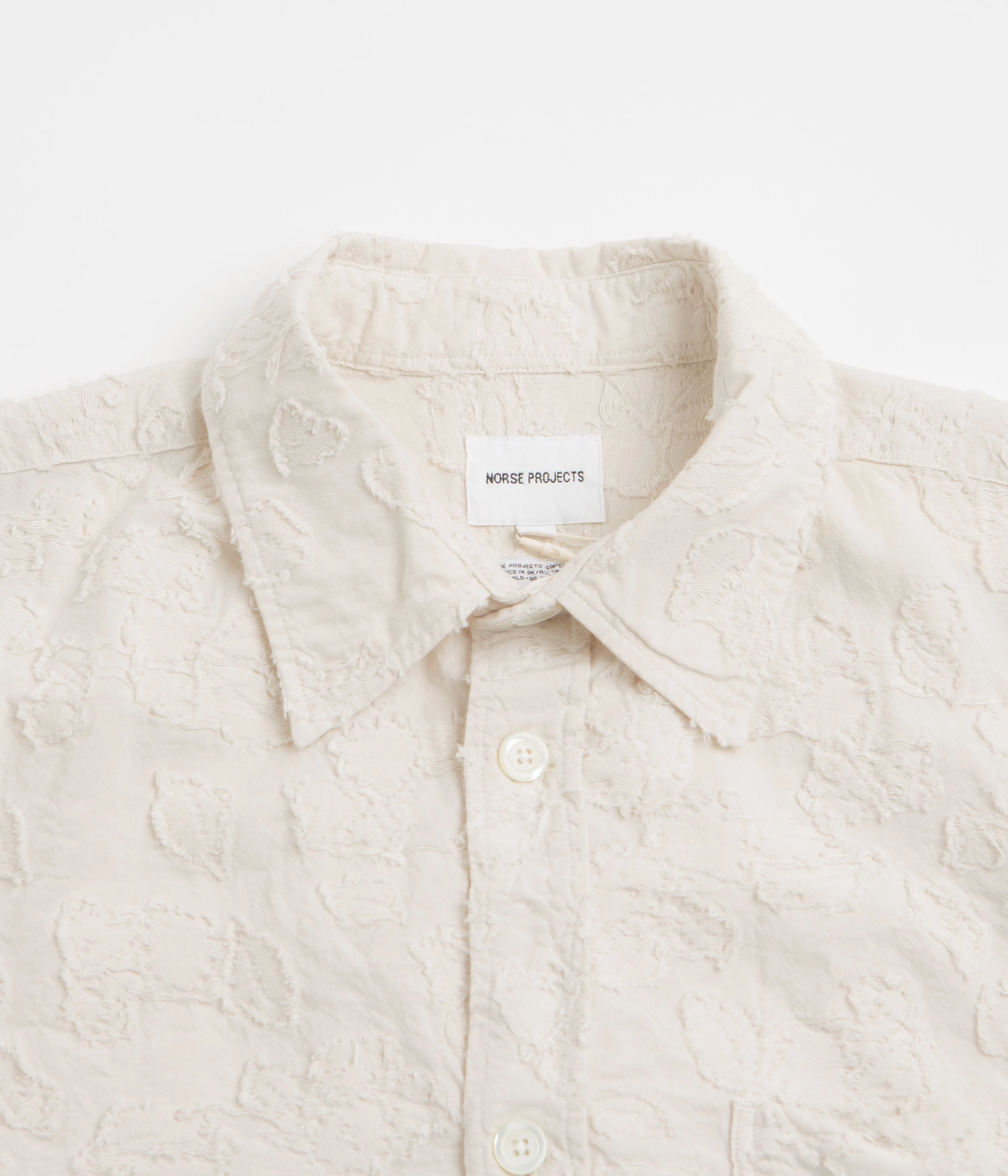 Norse Projects Mo Oversized Fil Coupe Short Sleeve Shirt - Ecru Fitted Shape birthday party