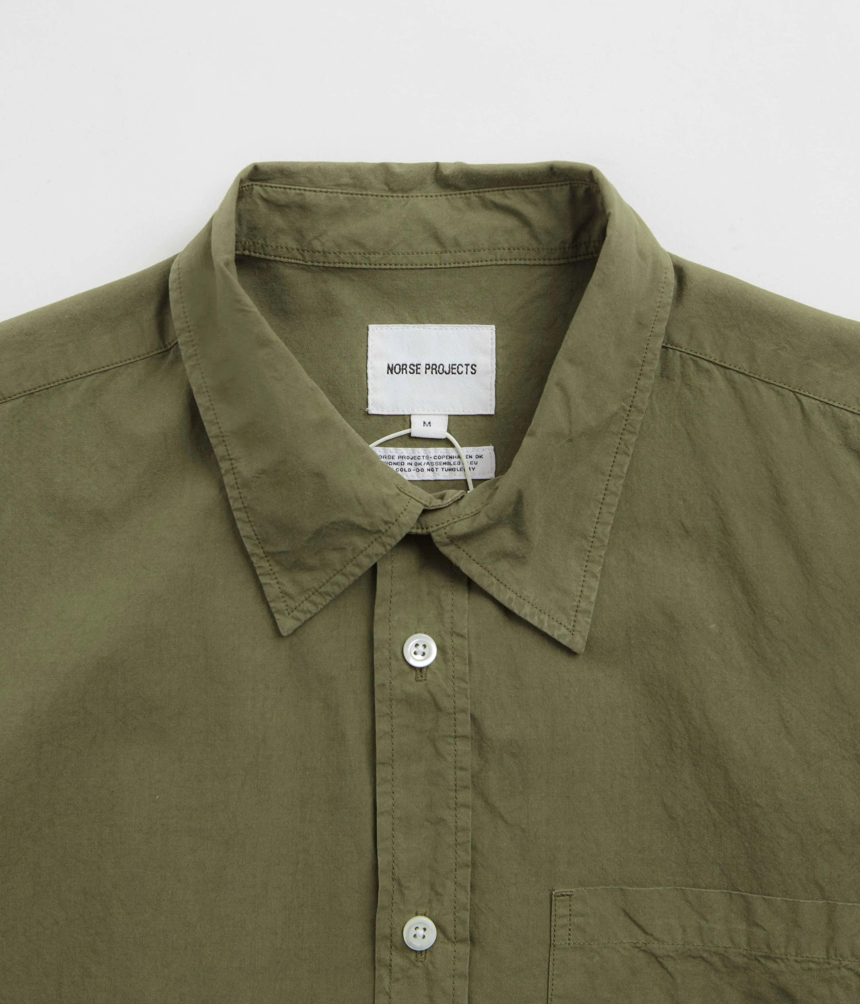 Norse Projects Osvald Cotton Tencel Shirt - Sitka Green Fashion staples
