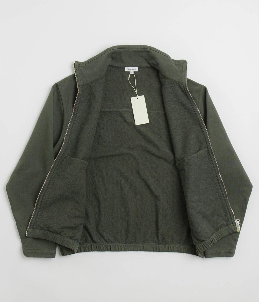Layering Compatible Versatile Design Norse Projects Bjorn Relaxed Organic Loopback Track Jacket - Black Olive