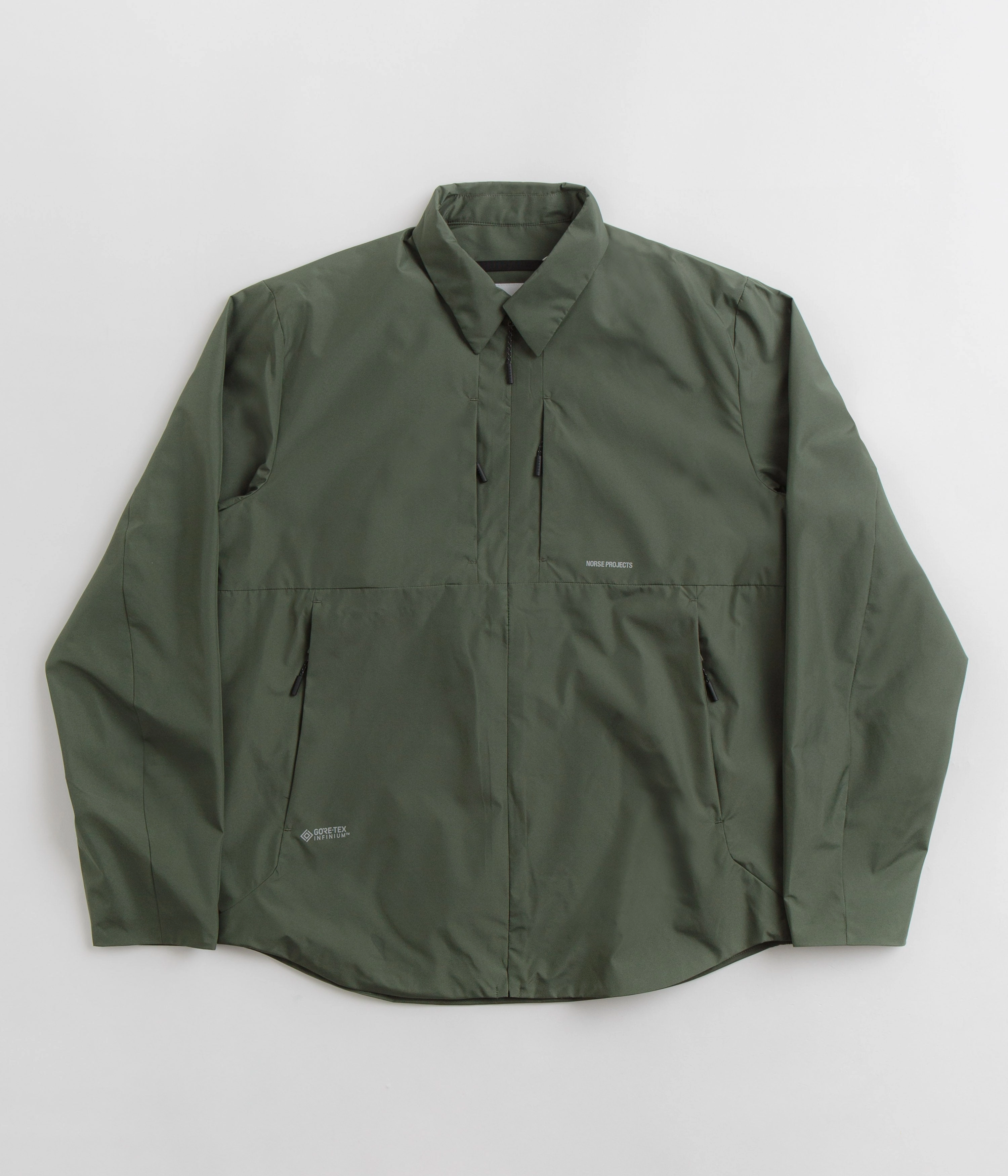 Street Cool Norse Projects Jens Gore-Tex Infinium Insulated Shirt Jacket - Spruce Green