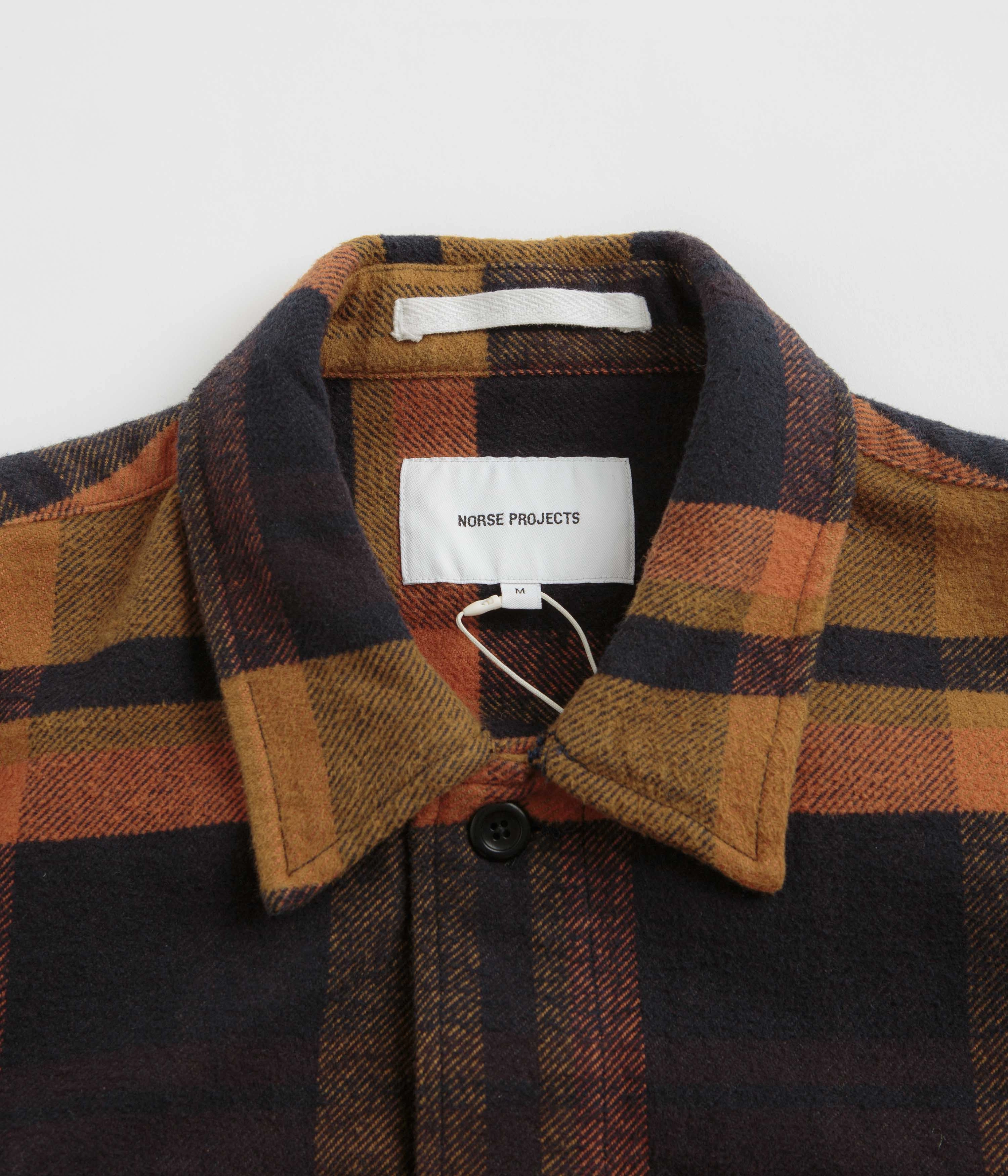 Norse Projects Julian Organic Heavy Twill Overshirt - Dark Navy Office Comfort Chain