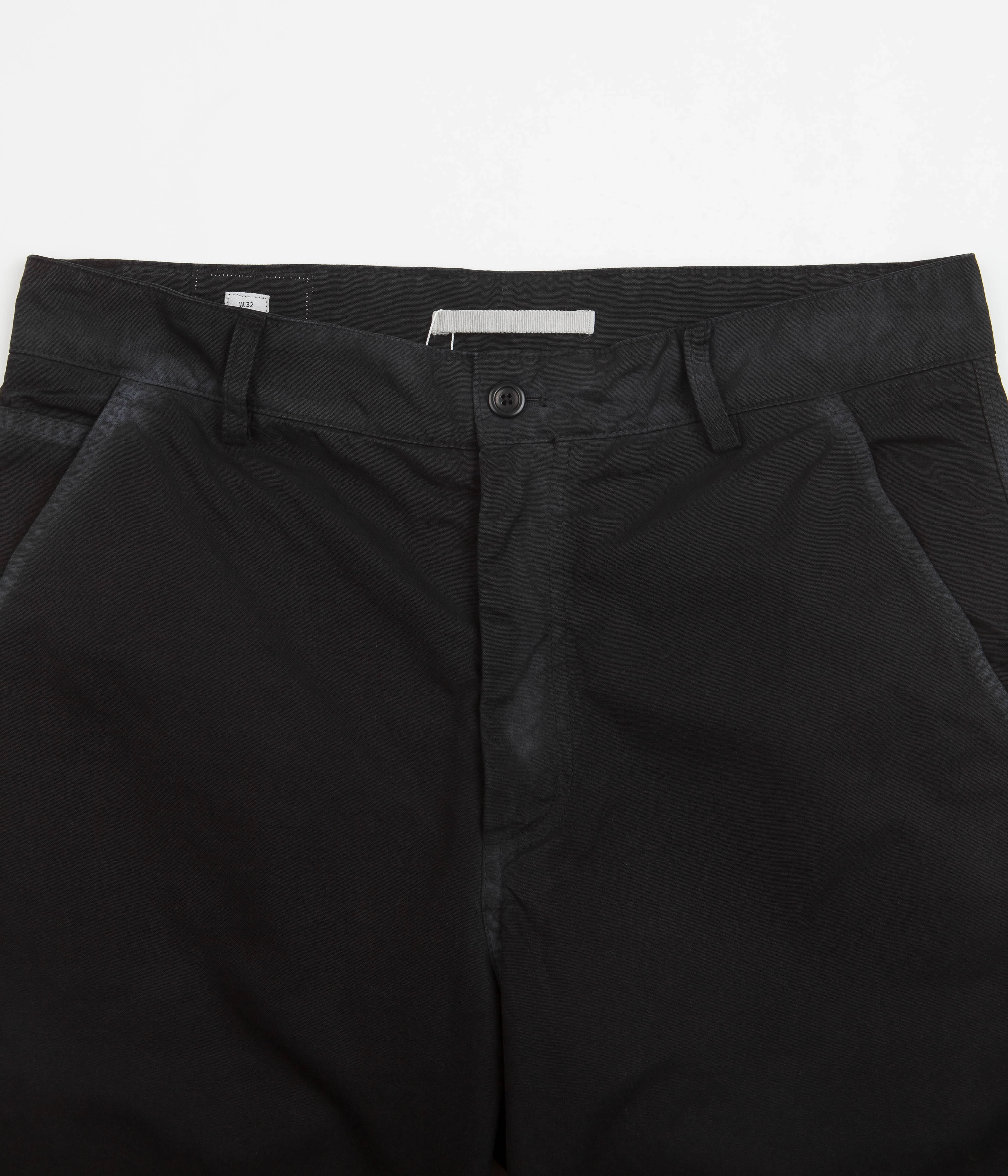 Seamless construction Twill Weave Texture Norse Projects Lukas Tab Series Canvas Pants - Black